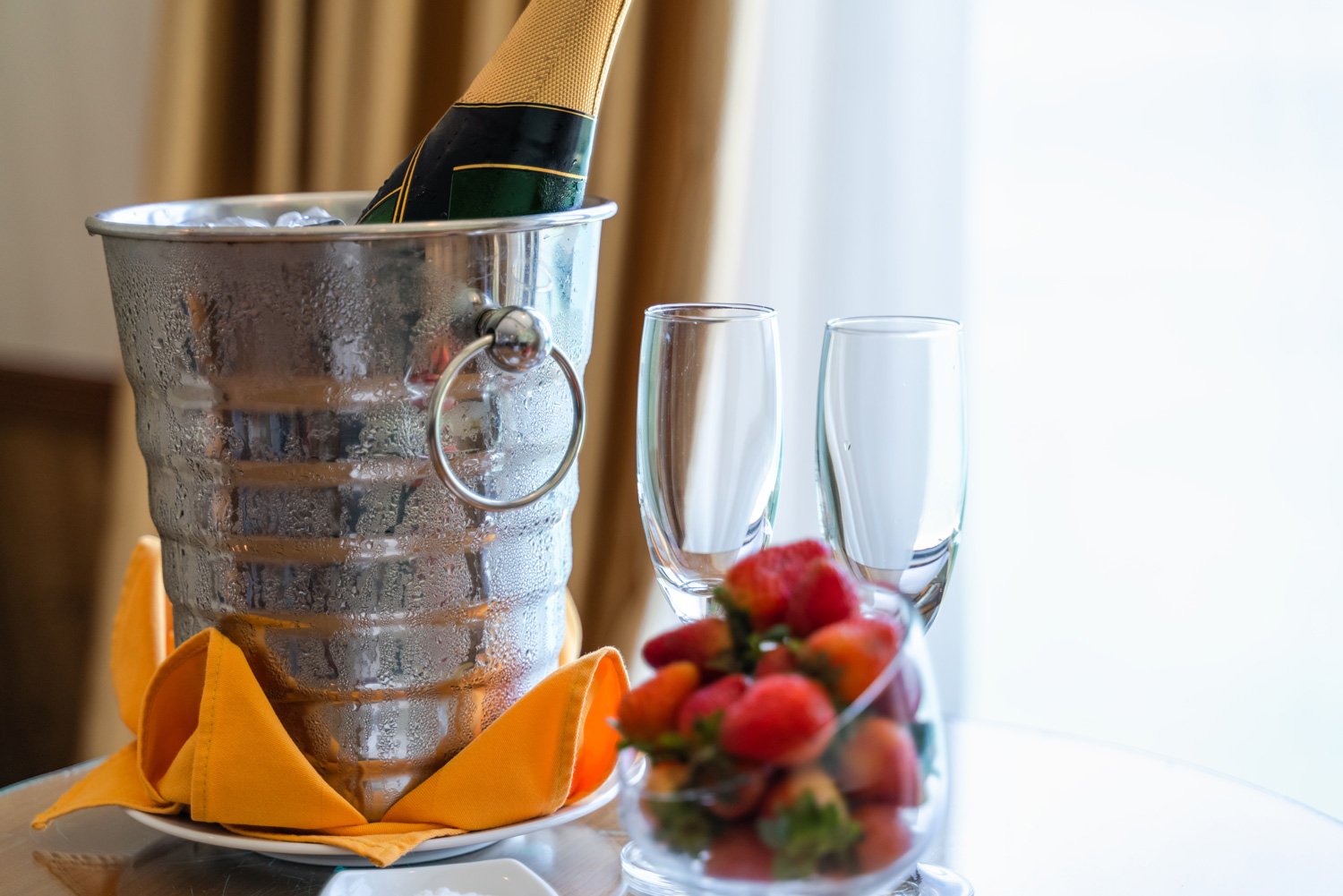 champagne celebration in-room dining