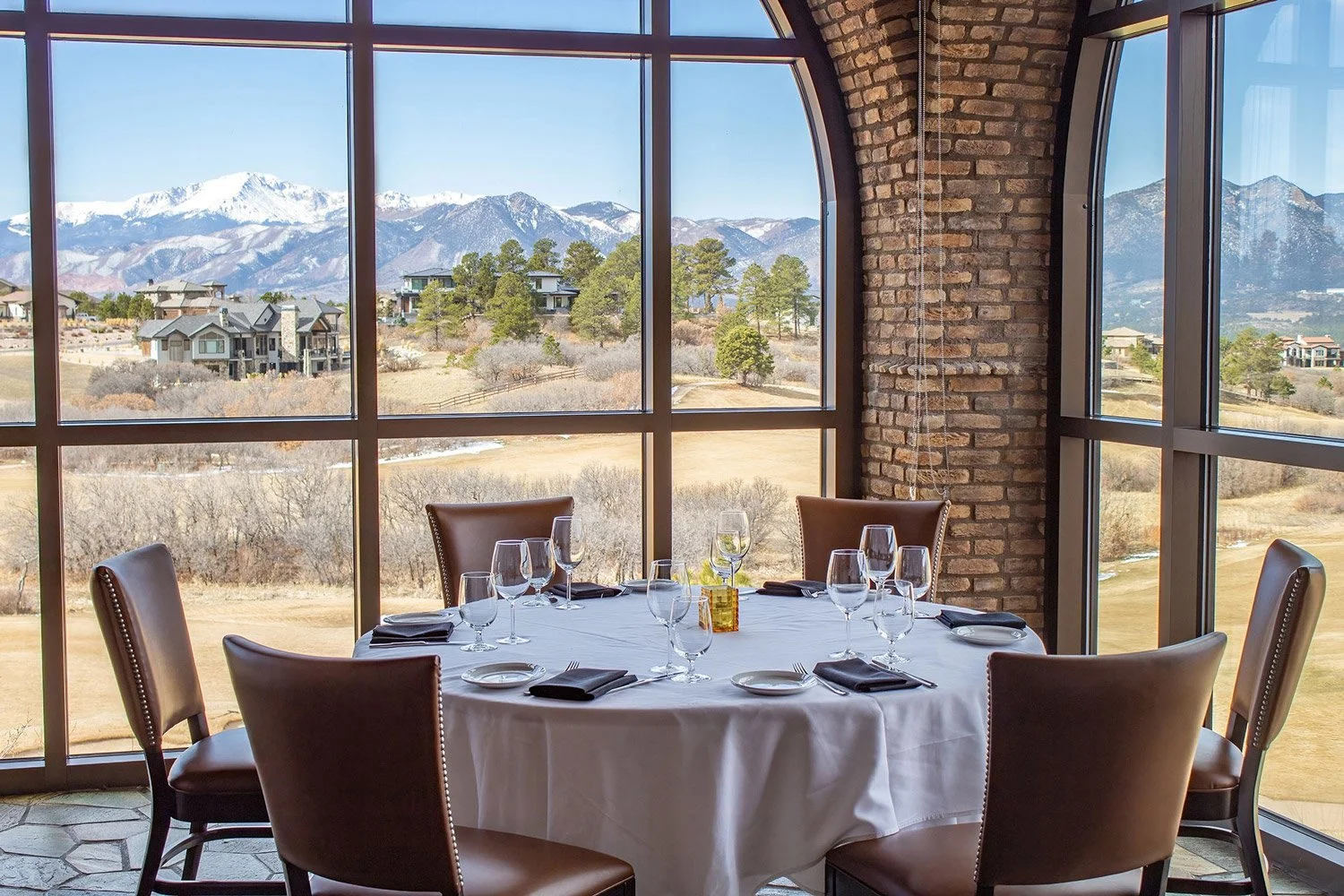 Dinner with a mountain view