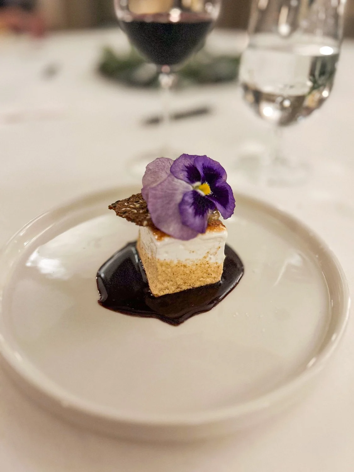 specialty dessert at a wine dinner