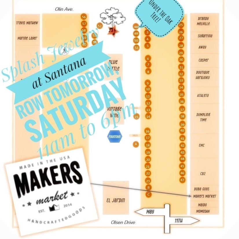Excited to be back at the Makers Market at Santana Row Tomorrow.  I'll be under the big oak tree right by the 🎶 and near Blue Line Coffee. New designs just in time for Mother's Day.#santanarow #makersmarket #chakrajewelry