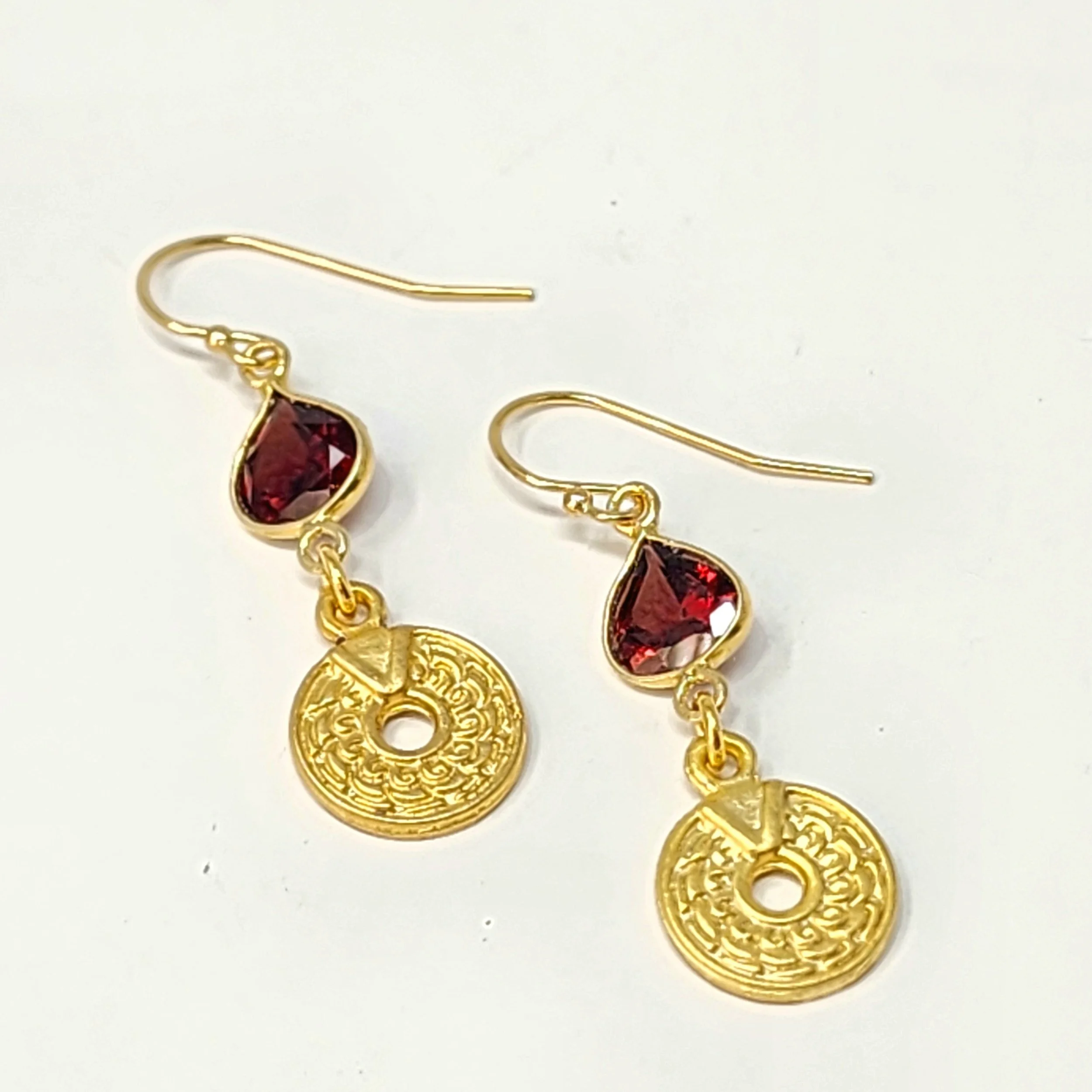 garnet-gold-medallion-root-chakra-earrings-1-5-inch.jpg garnet-january-birthstone-gold-connector-earrings.jpg handmade-gemstone-earrings-garnet-and-gold-1-5-inch.jpg