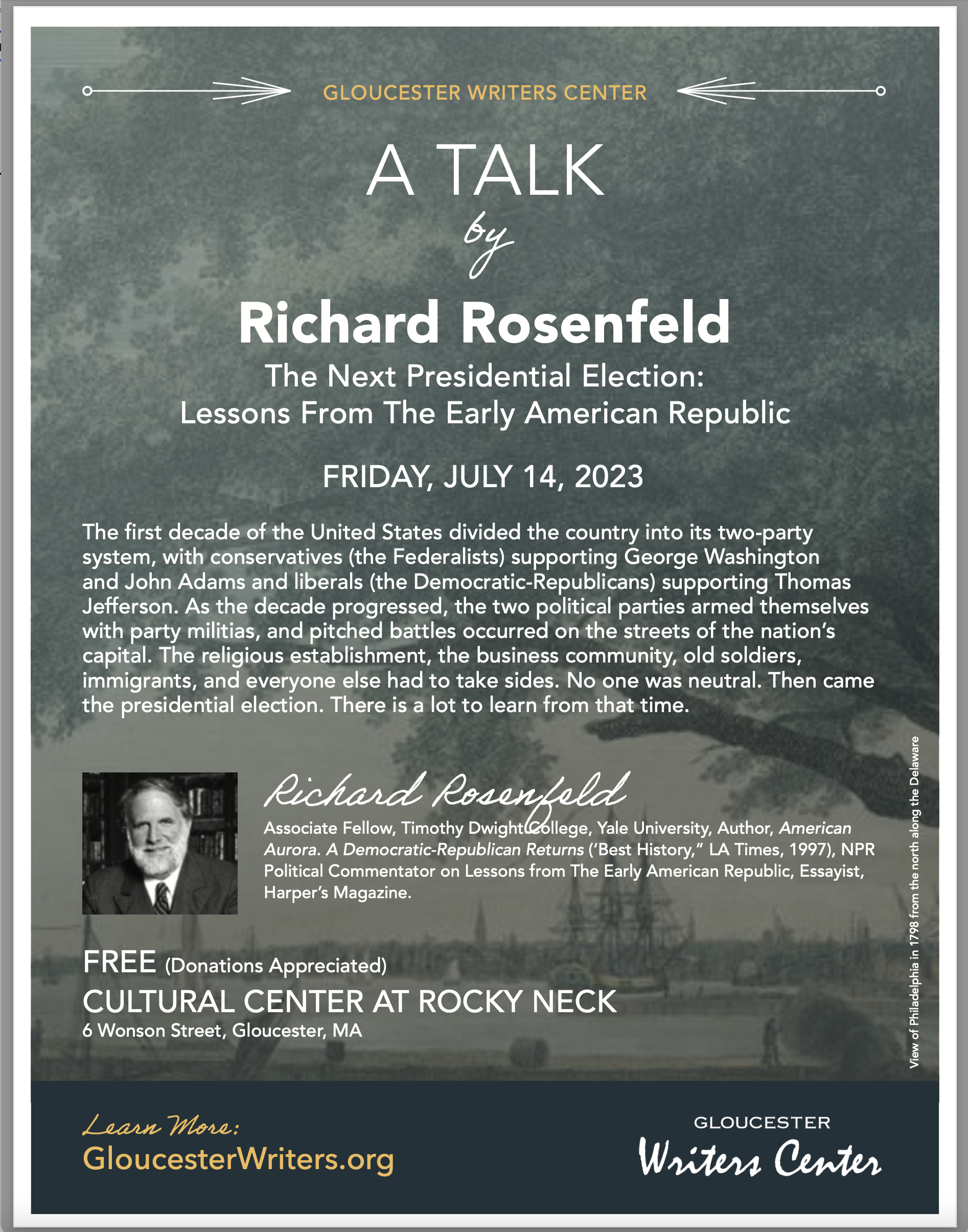 Richard Rosenfeld’s Lecture "The Coming Election: Lessons from the Early American Republic.".