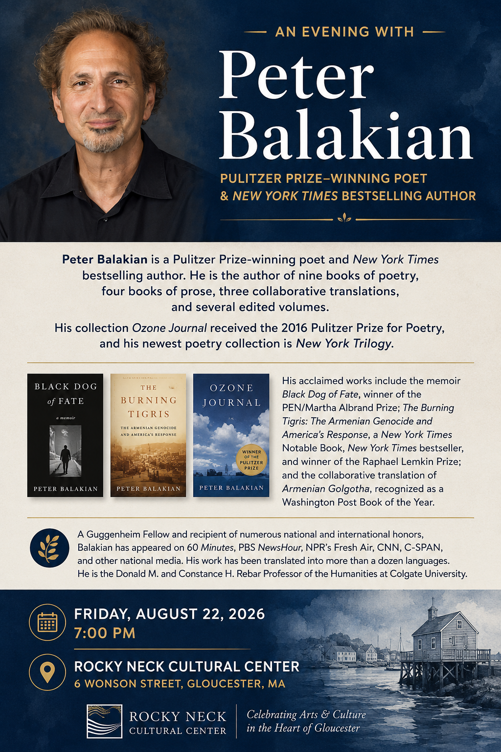 Puliter Prize Winner Peter Balakian Reading