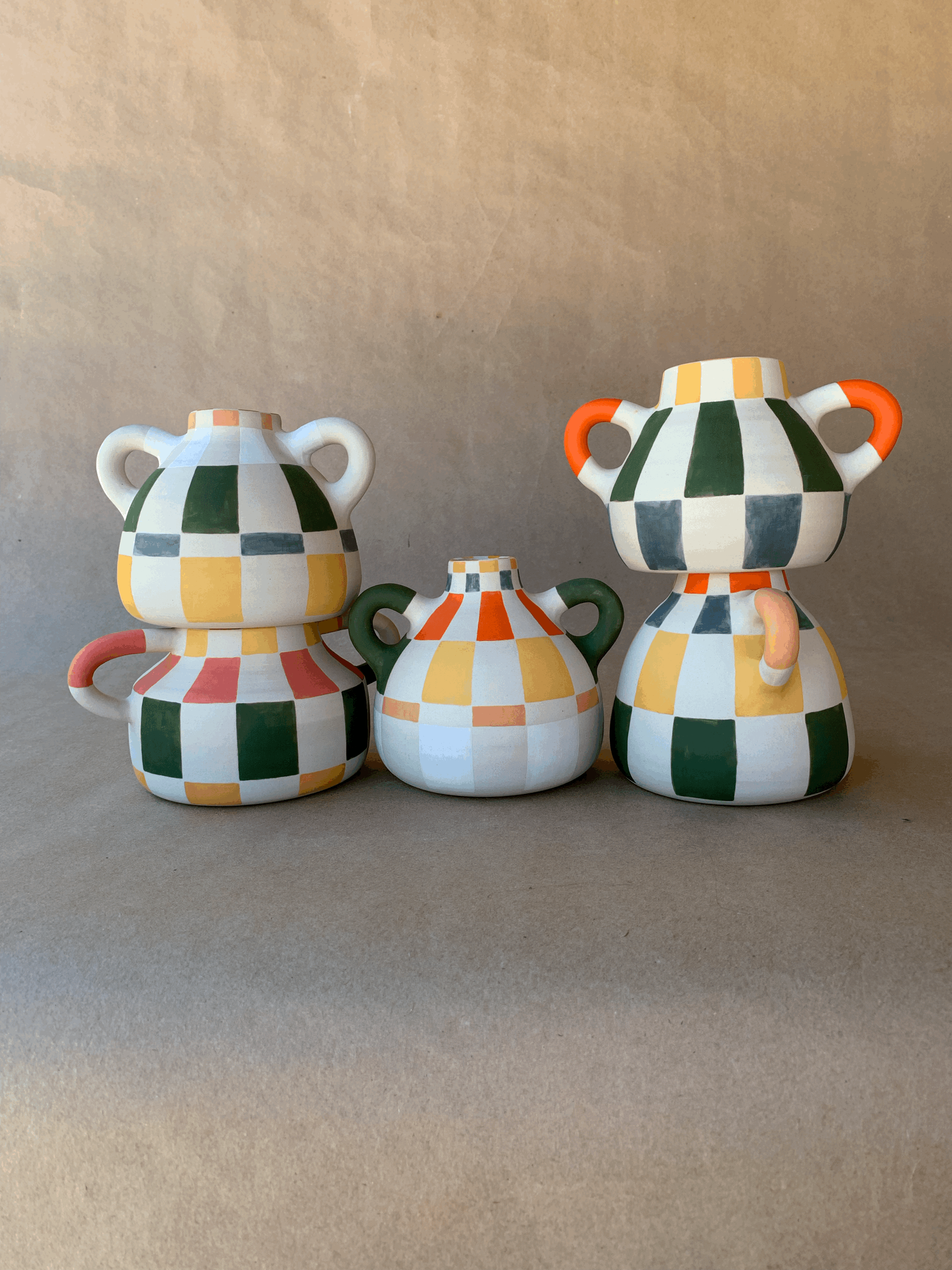 Plaid Vases