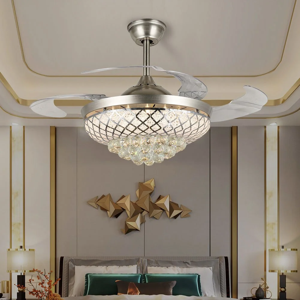 42" Silver Crystal Invisible Fan with LED Lights (110v) DS-FZ107 ...
