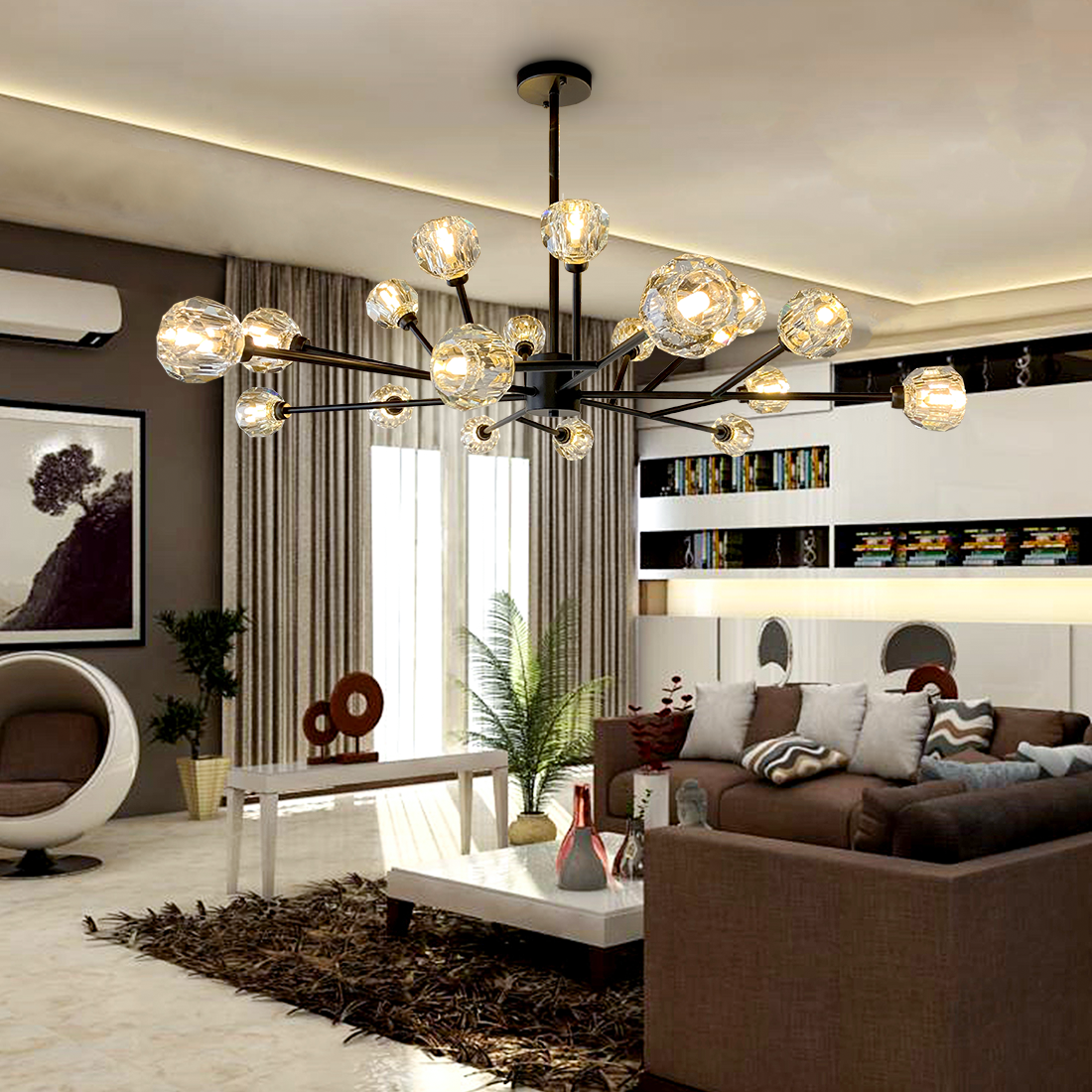 18-Light Crystal Ball Chandelier DS-TY89 — EFperfect