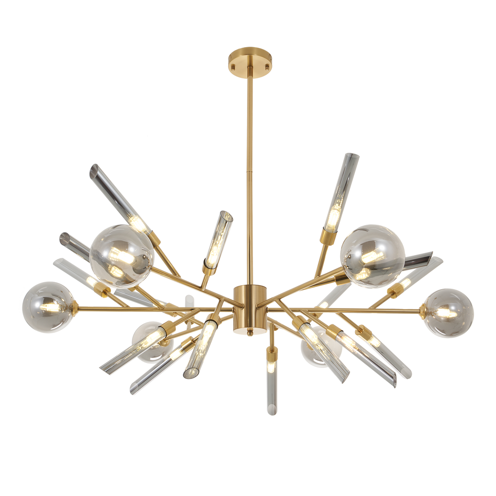 24-Light Smoke Grey Glass Chandelier DS-DY31 — EFperfect