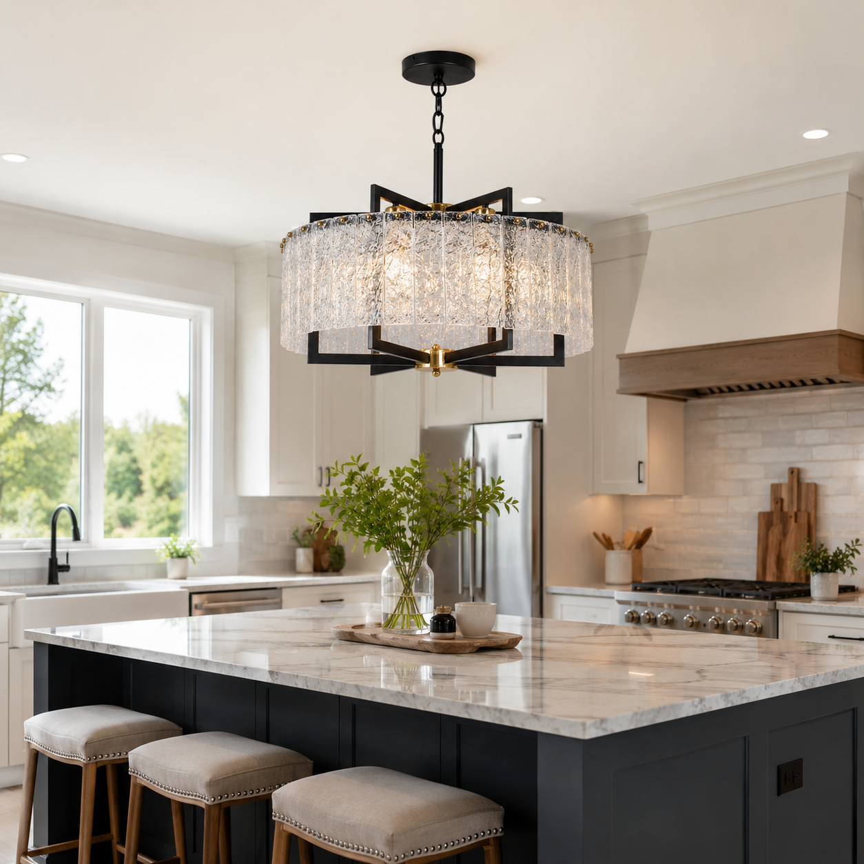 24" French-Inspired Crystal Chandelier DS-SQ22