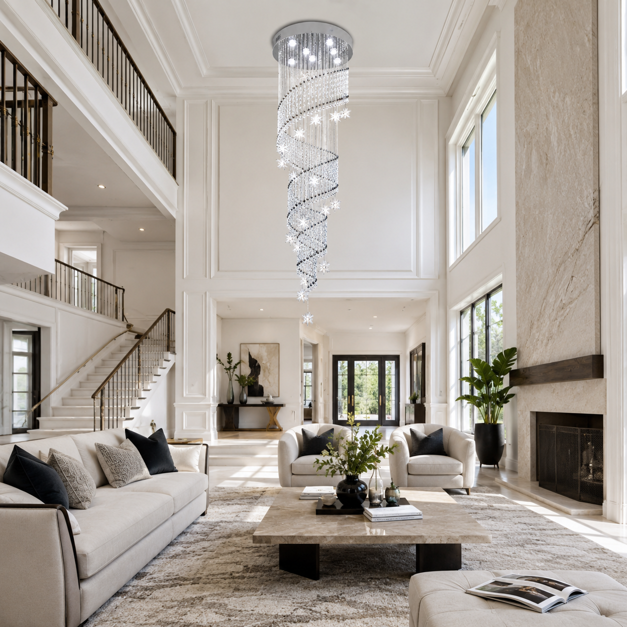 20" Modern Crystal Spiral Chandelier DS-SL04