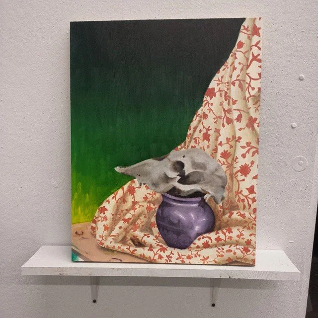 SKULL STILL LIFE (16" x 20" - Oils on Wood Panel)