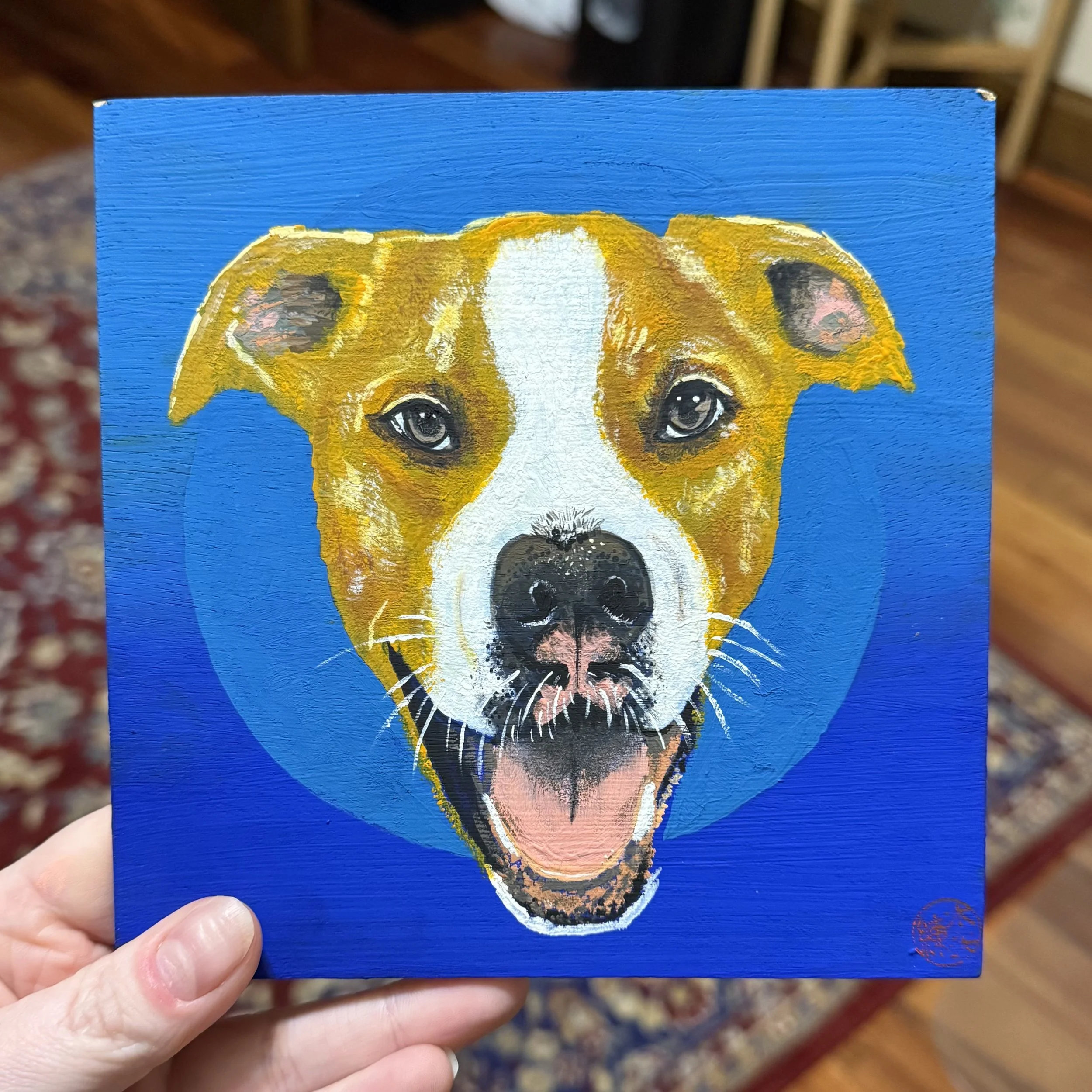 COOPER (6" x 6" - Gouache on Wood Panel)