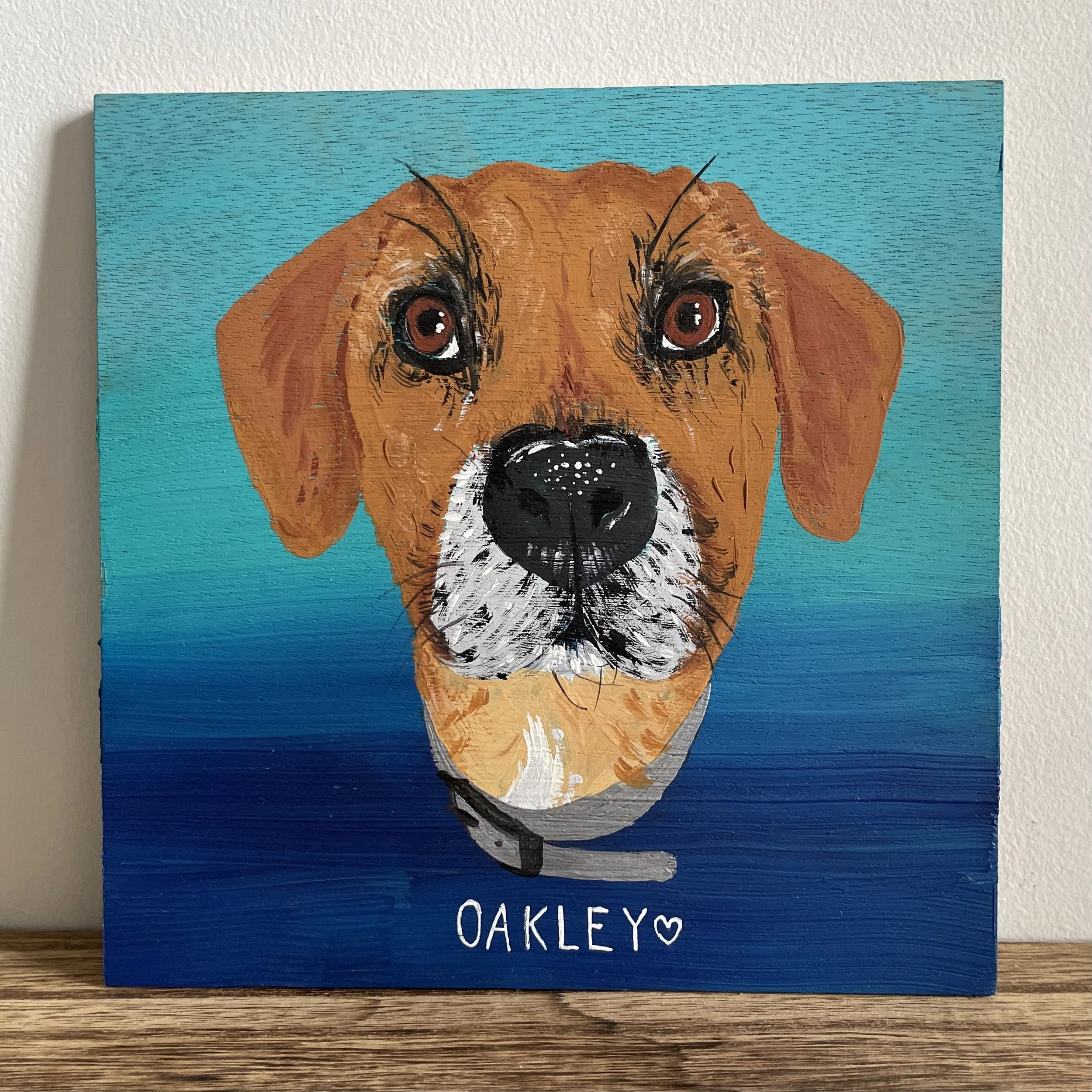 OAKLEY (6" x 6" - Gouache on Wood Panel)