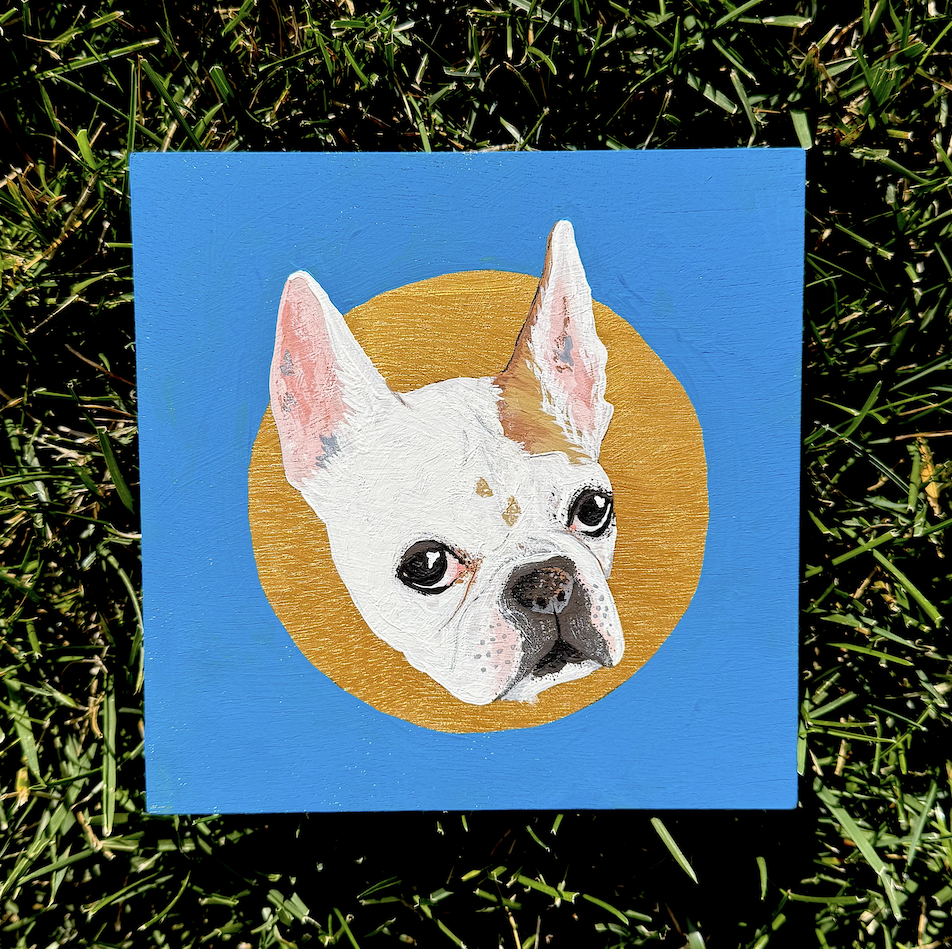 LUCY (6" x 6" - Gouache on Wood Panel)