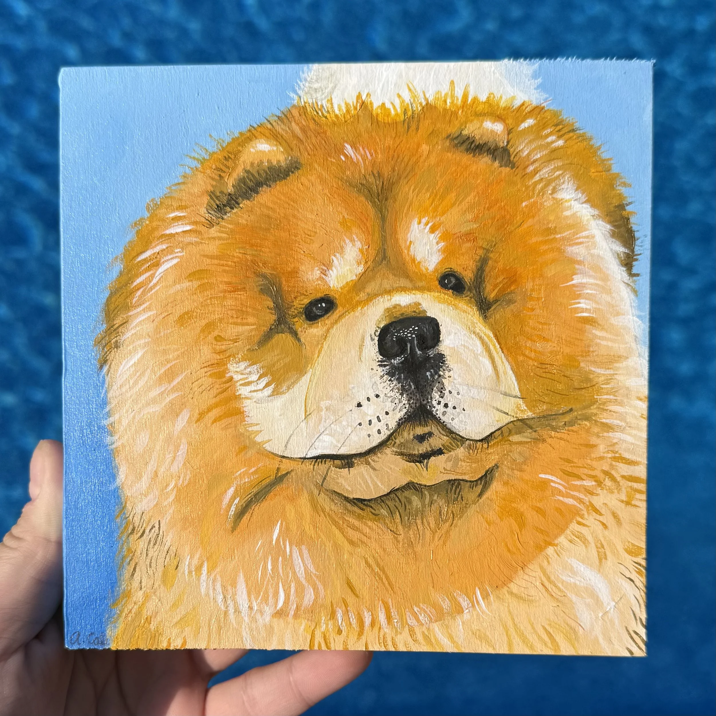 LUCCA (6" x 6" - Gouache/Oils on Wood Panel)