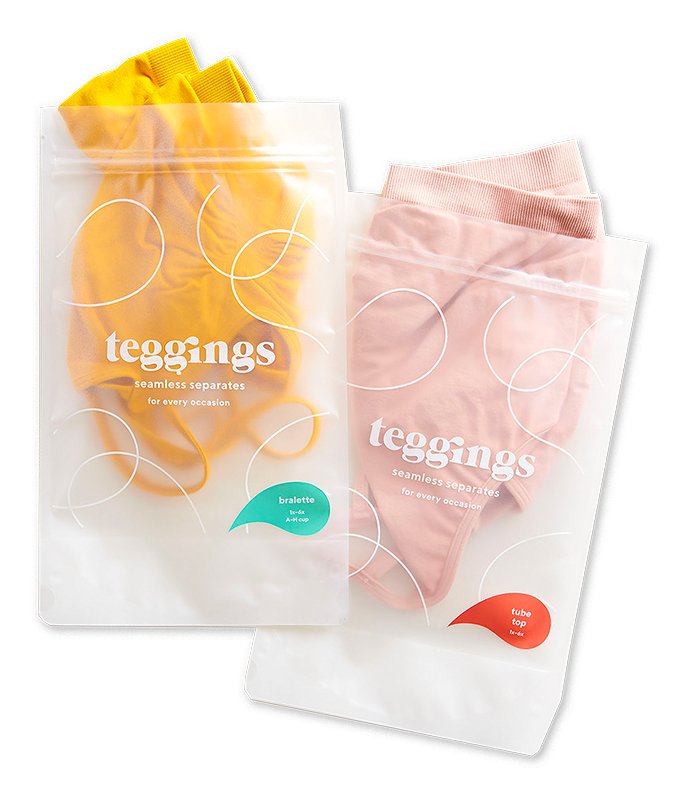 (2019) TEGGINGS - A lively brand inspired and created by ever-evolving forms is supported by a bold color palette and custom playful patterns iconographic of the seamless separates for every body.