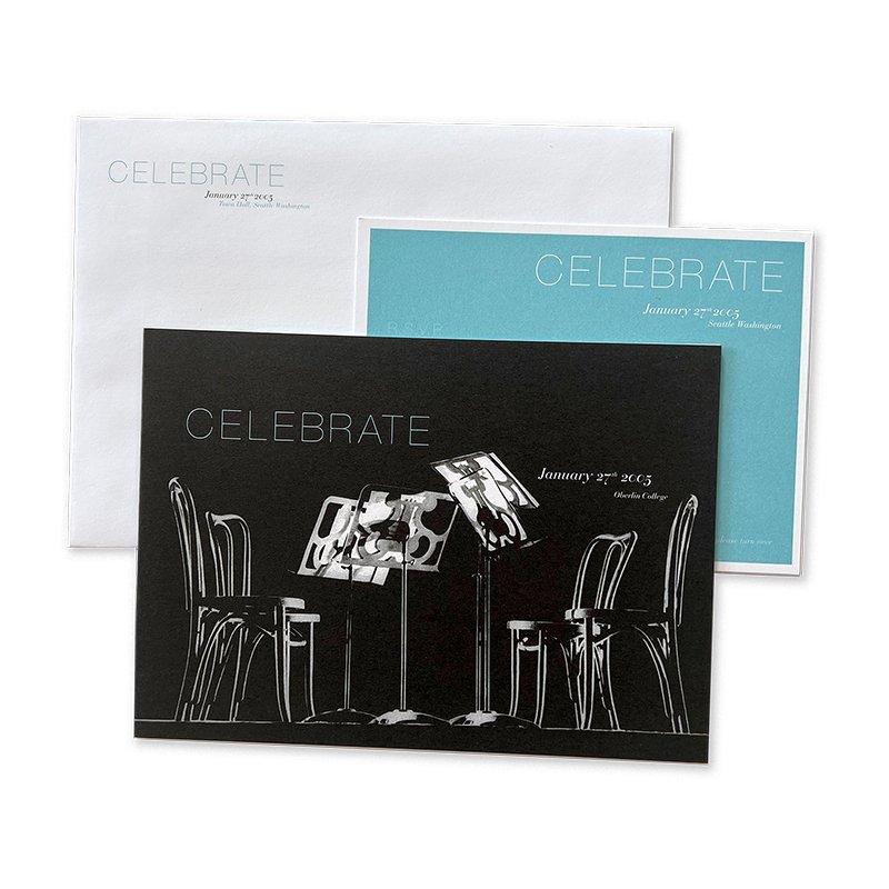(2005) OBERLIN COLLEGE - The private liberal arts college and music conservatory was looking to showcase their music programs. We designed a series of mailings to students, donors, and faculty to encourage attendance at the event series. Voila!