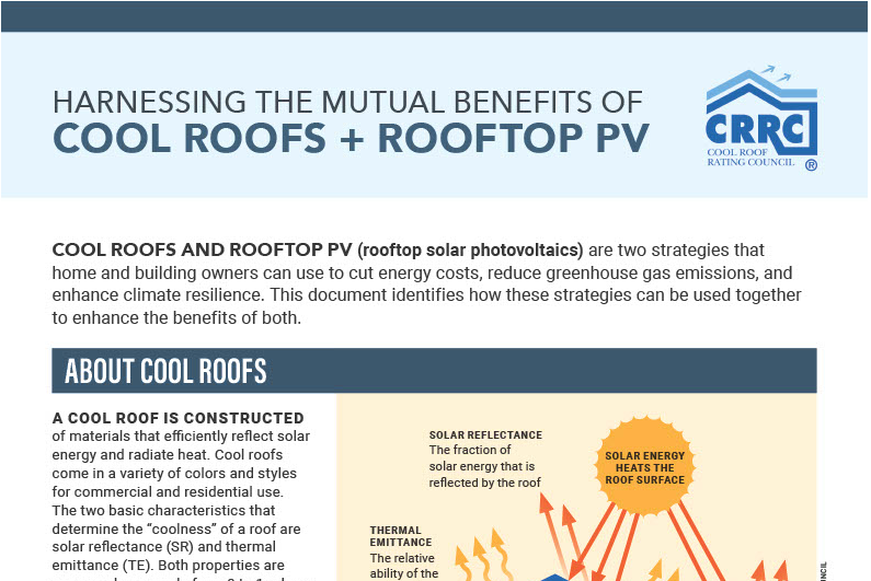 Cool Roofs and Rooftop PV