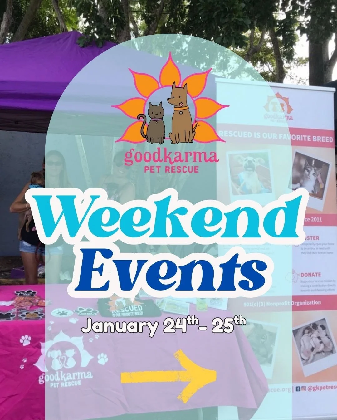 🎉 HAPPY FRIDAY!! Ready for the weekend?! 🎉
Because we&rsquo;ve got a FULL lineup of fun + adoptable pups and you&rsquo;re invited 🐾💖

🐶 SATURDAY, JAN 24
⚓ Flamingo Flea at Marina Village | 11 AM&ndash;3 PM
Waterfront shopping, food, drinks, danc
