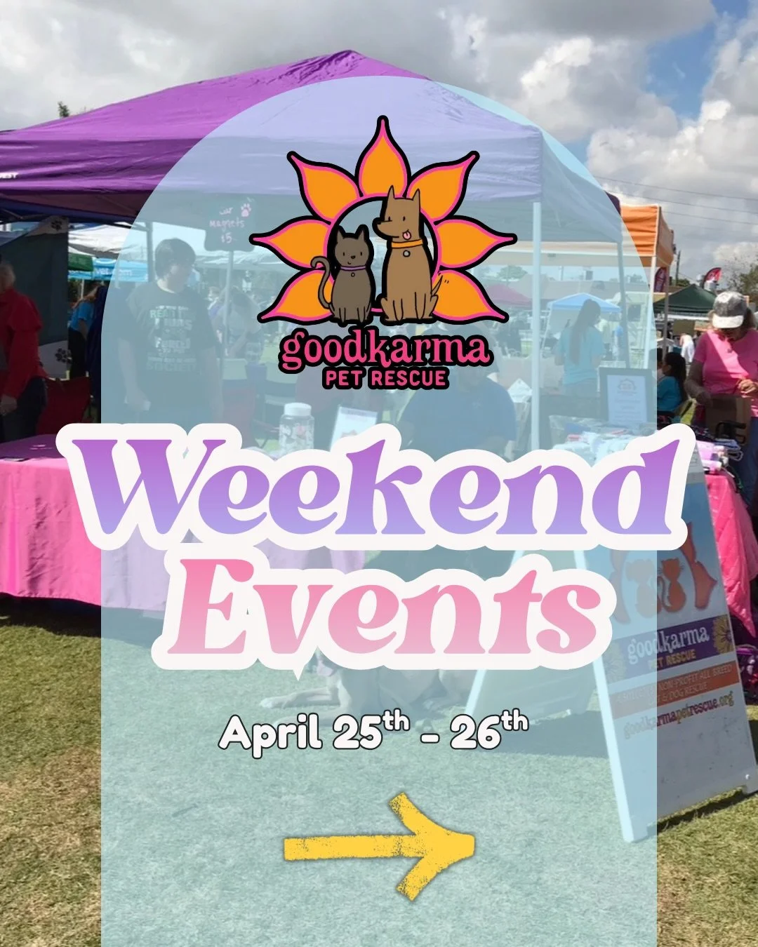 🚨 THIS WEEKEND 🚨
we&rsquo;ve got ALL the things happening and you&rsquo;re invited 🐶💛

🐾 TODAY (Saturday 4/25 | 12&ndash;3PM)
Come meet our adoptable pups at our PetSmart Adoption Events!
📍 Boca Raton
📍 Lauderhill

🐾 TOMORROW (Sunday 4/26 | 1