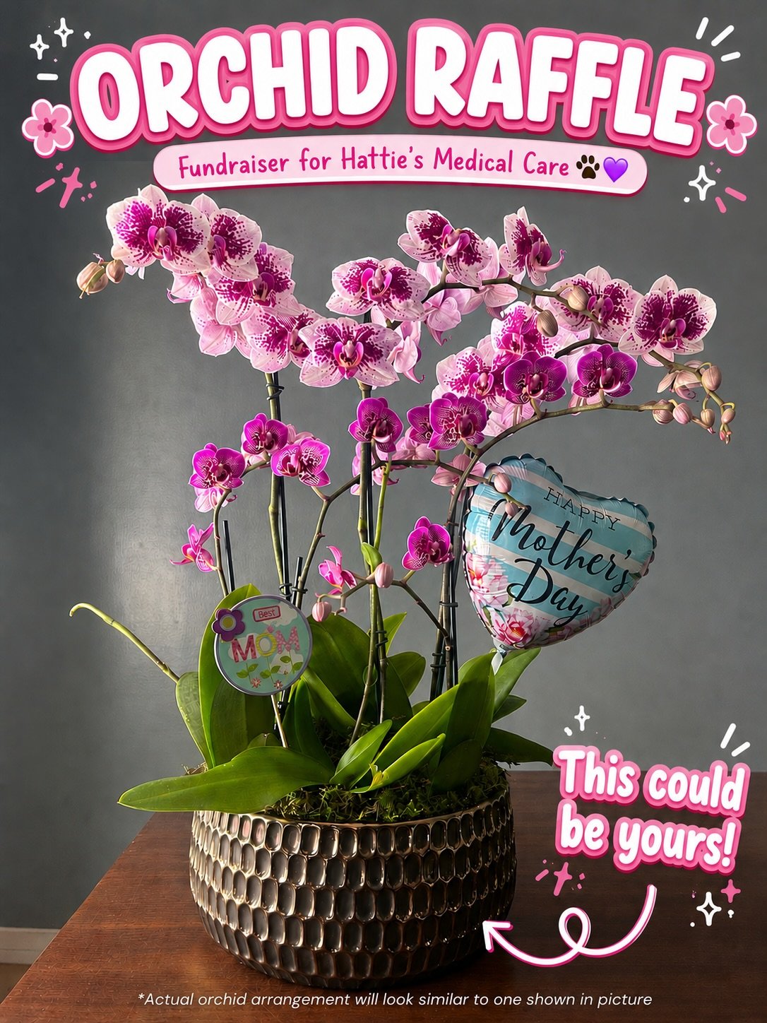 If you&rsquo;ve been meaning to enter our orchid raffle&hellip; this is your reminder 👏✨

Our gorgeous orchid fundraiser raffle ends TOMORROW, Friday May 8th at 10PM! 🌸⏰

Not only could you win a stunning orchid arrangement just in time for Mother&