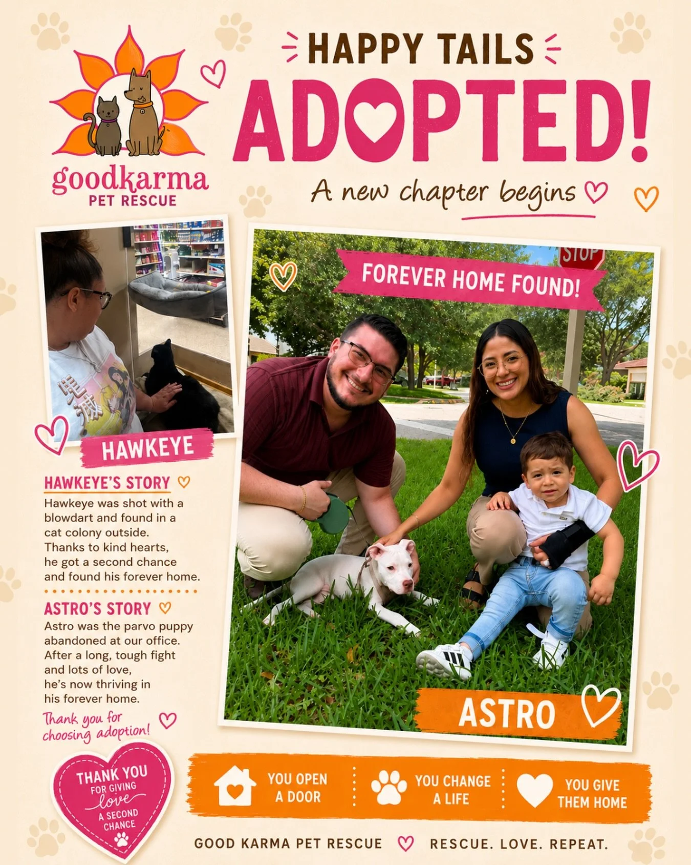 🐾✨ THEY WERE JUST IN OUR REELS&hellip; AND NOW THEY&rsquo;RE ADOPTED! ✨🐾

Talk about the power of sharing. 💖

Just days after being featured on our social media, both Hawkeye and Astro found their forever homes! 🥹🏡

🖤 Hawkeye was the sweet kitt