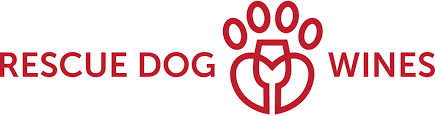 Rescue Dog Wines logo with a paw print and a wine glass symbol.