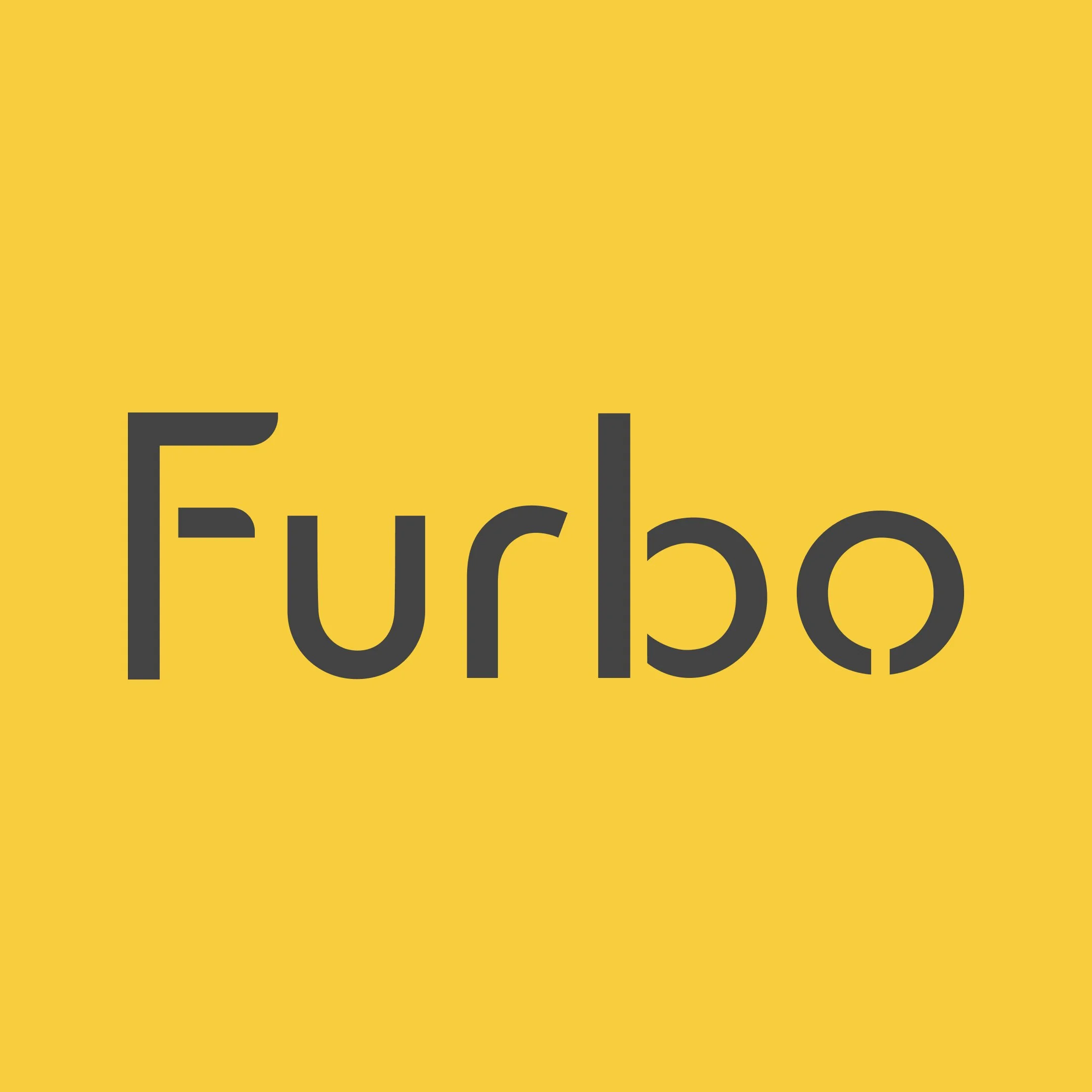 Furbo logo on a yellow background.