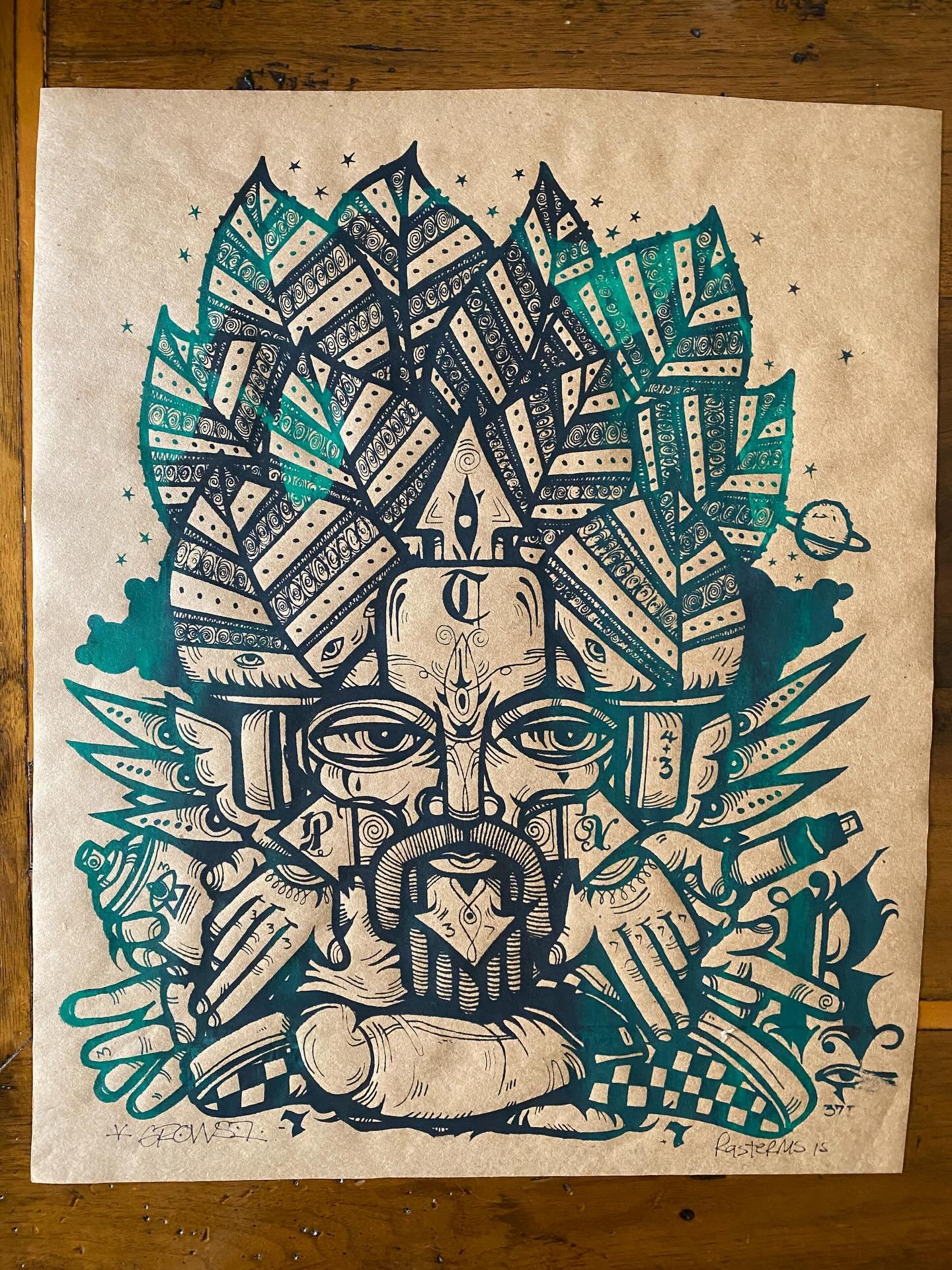 OG piece picked up in 2015 at an Oakland show: collab between Ras Terms x Grow - heading out to get a new frame
.
Working with so many artists, we have acquired lots of original work that mark periods along the art/curation production + artist advoca