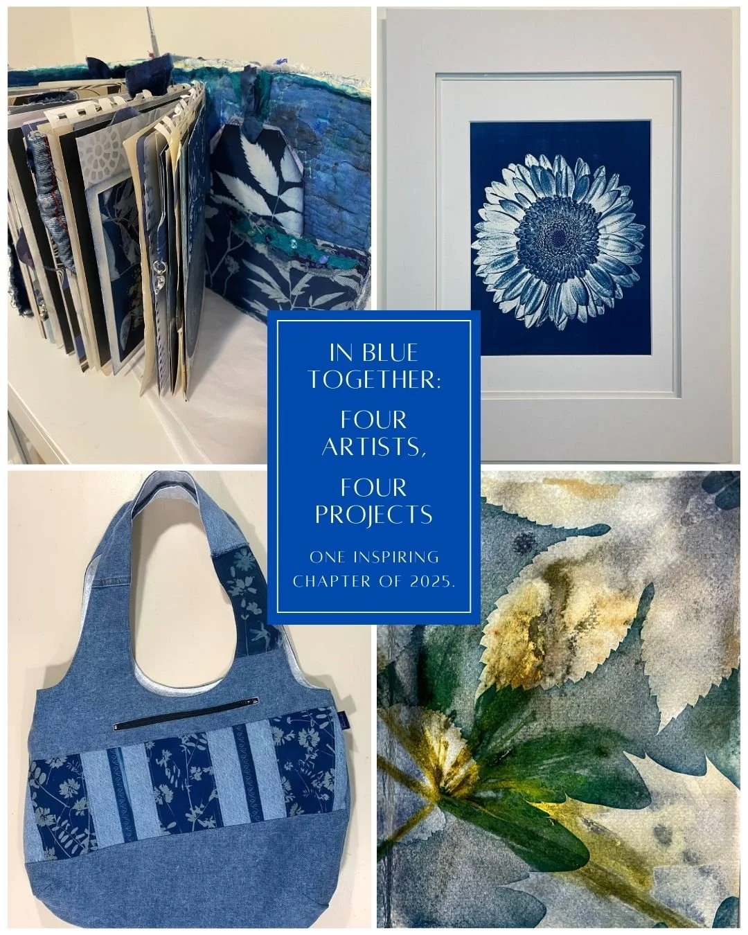 While 2025 is wrapping up, I want to highlight a meaningful part of my year: collaborating with four incredible artists, crafters, and photographers to create four unique cyanotype projects.

So much learning, experimentation, and connection and alwa