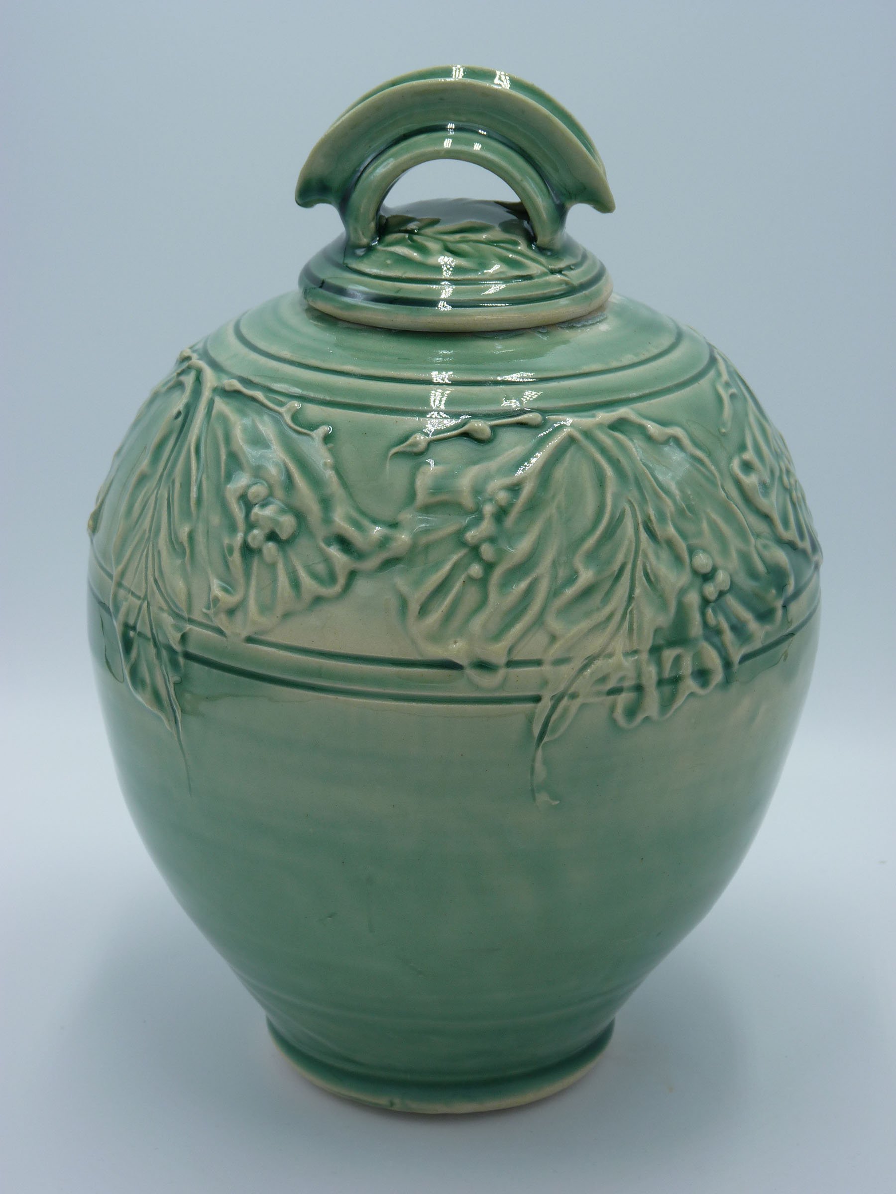 Lidded Jar with Art Nouveau Style Embellishments
