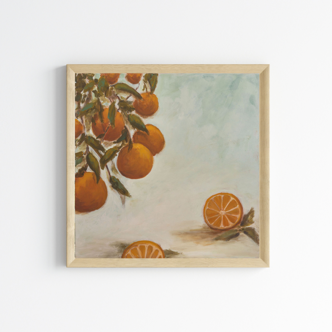 Good Fruit Takes Time Orange framed print.png