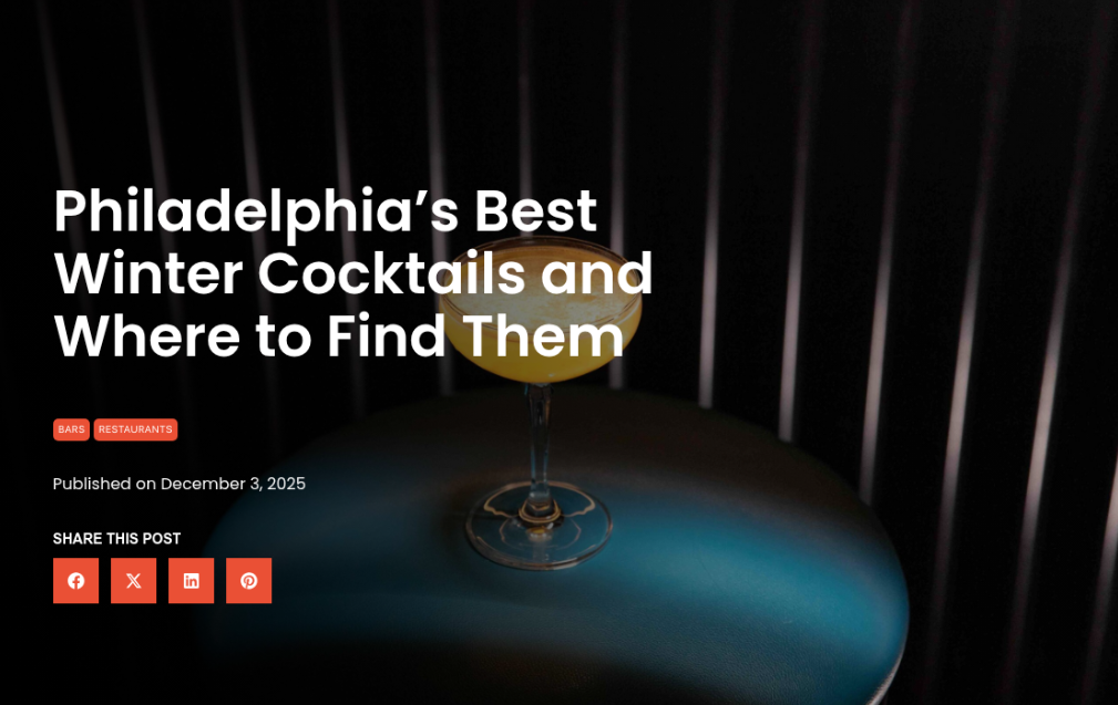 Philadelphia's Best Winter Cocktails and Where to Find Them