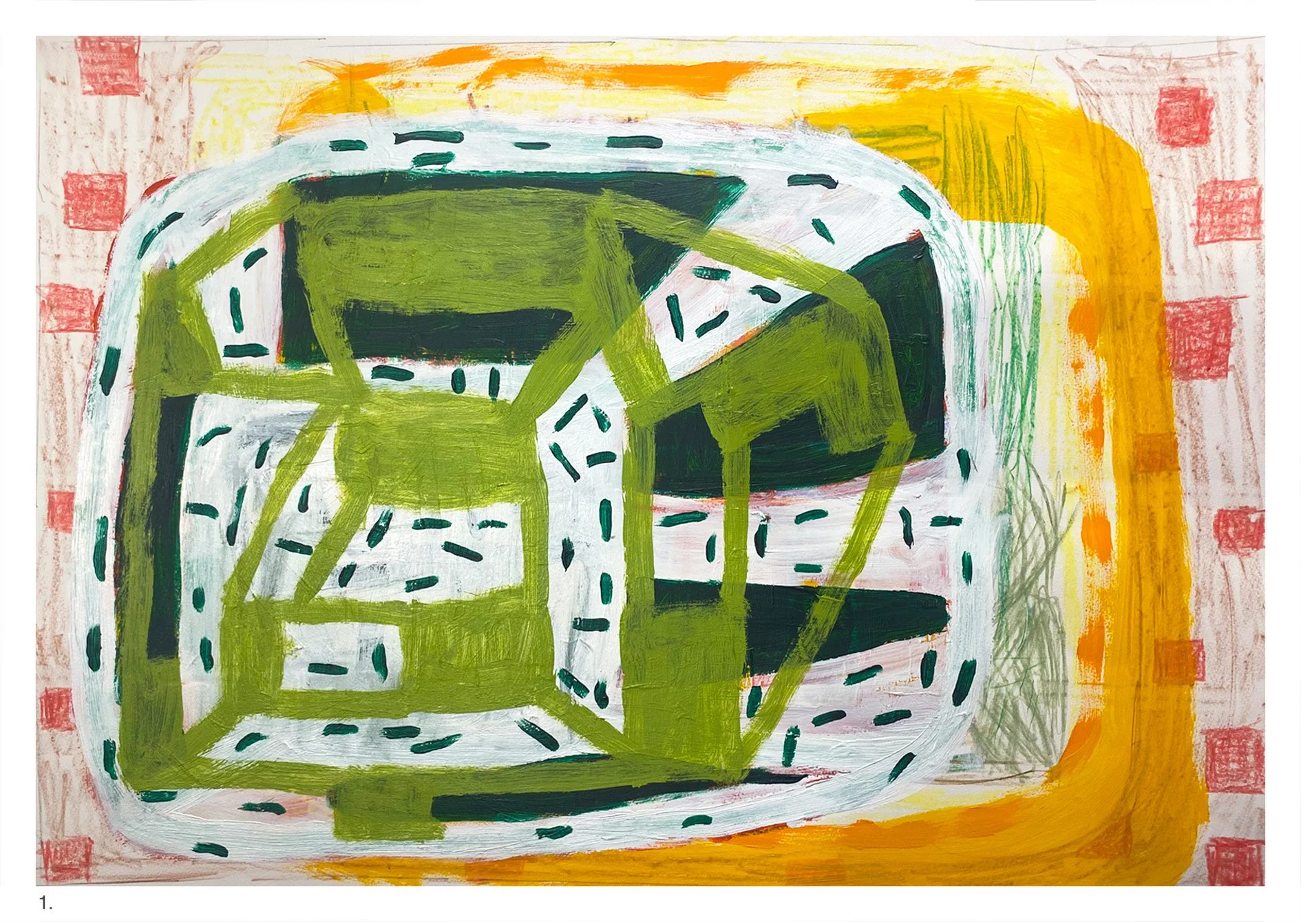 Untitled 1 Acrylic/ Mixed Media Framed 105 x 80 cm $1500