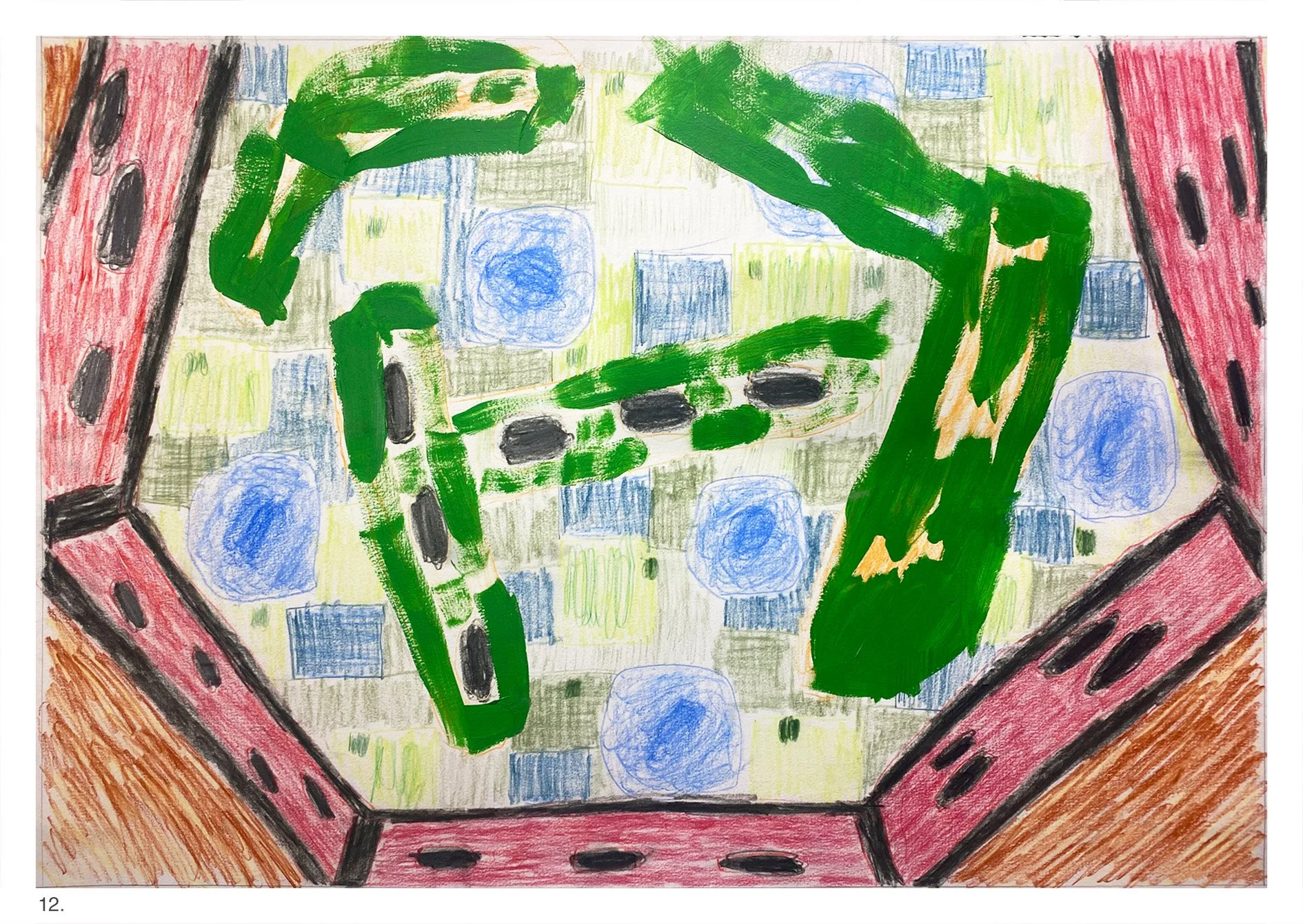 Untitled 12 Acrylic/ Mixed Media Frame 105 x 80 cm $1500