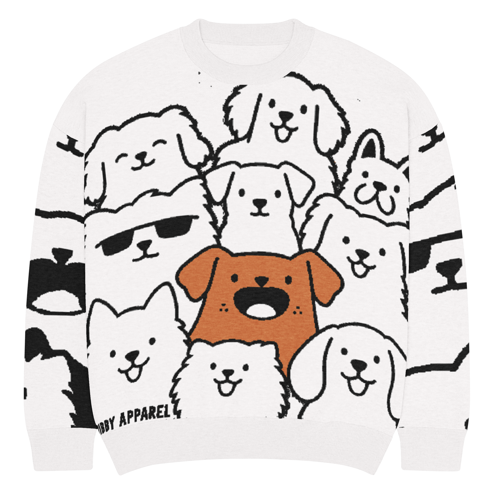Dog Fit Knitted Crew Neck Sweater