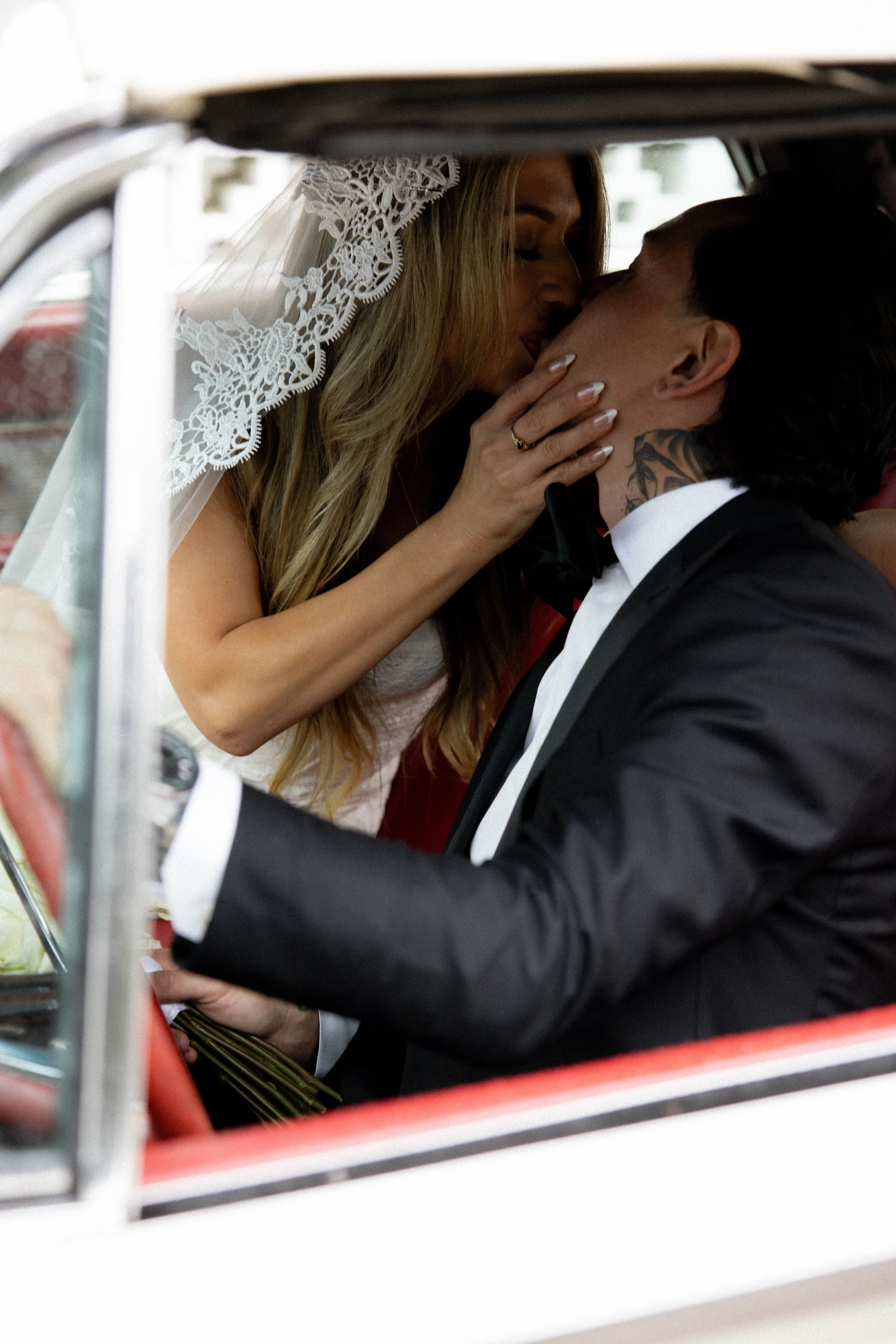 A Rainy Day Elopement at The Parker Palm Springs with a Vintage Car | Shot on Film - Veronica &amp; Carlos