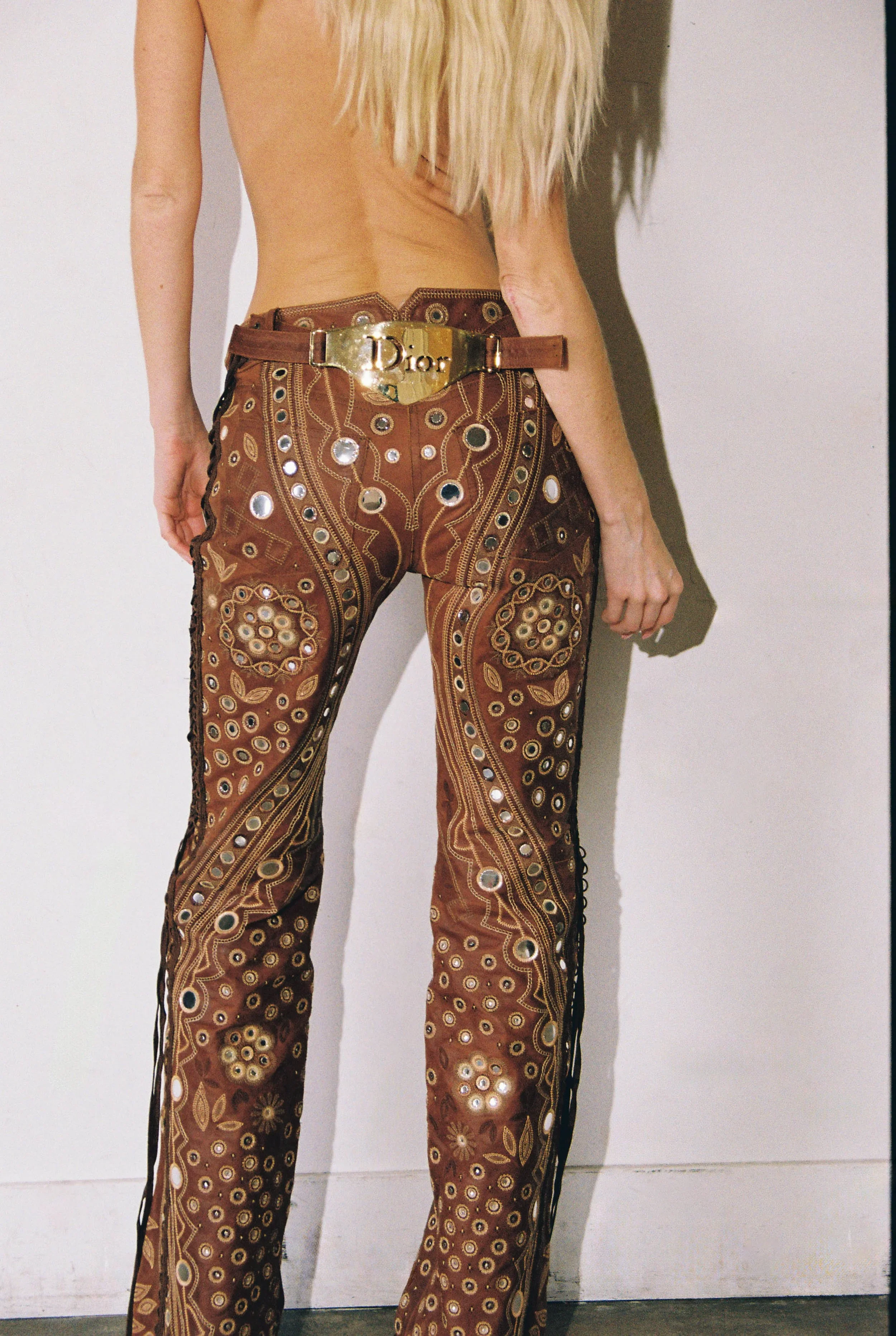 Christian Dior by Galliano Fall/Winter 2002 leather pants For Raffe Vintage On Film 