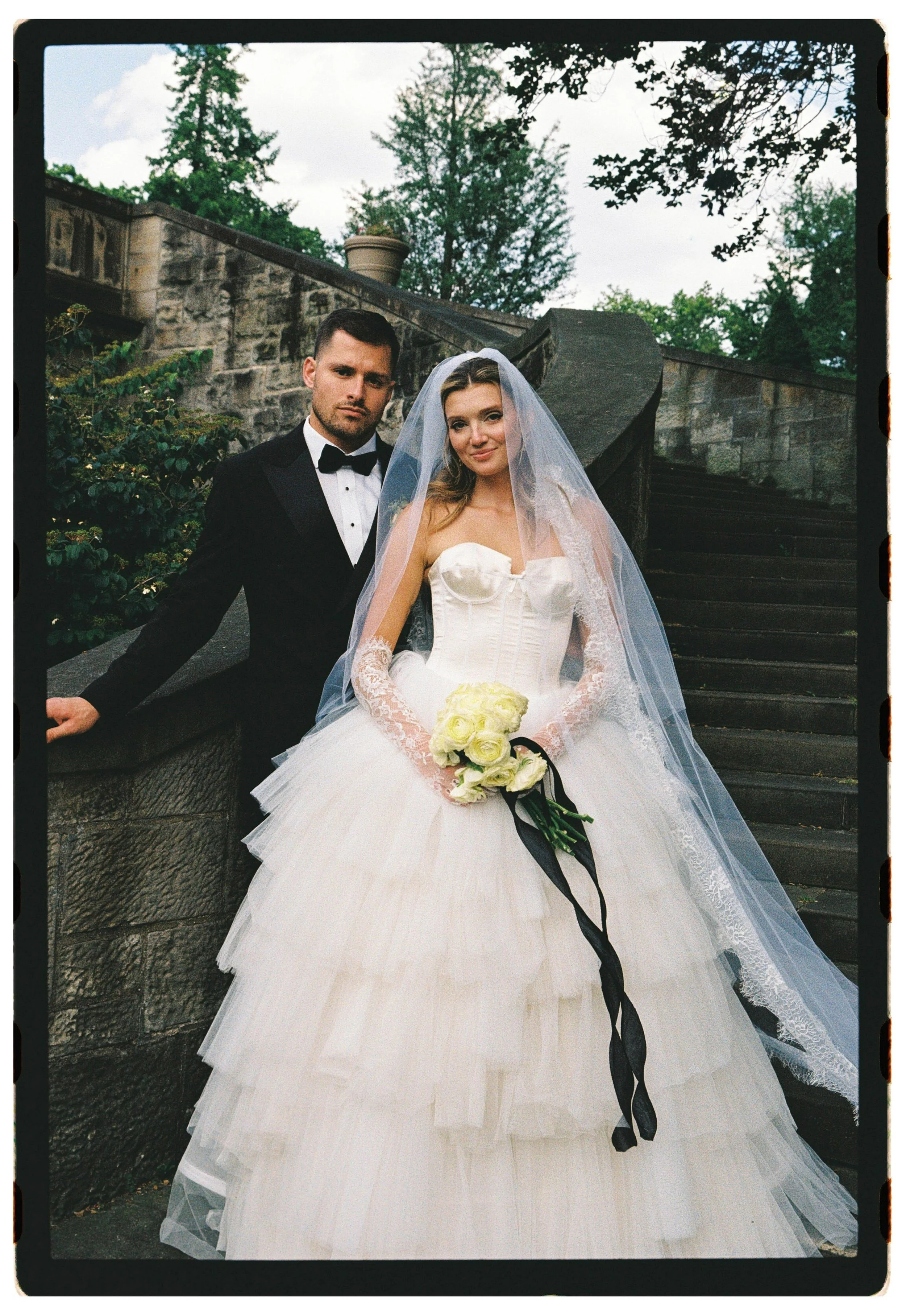 A Romantic Church Wedding on Film Featuring A Vintage Wedding Gown | Hayley &amp; Josef