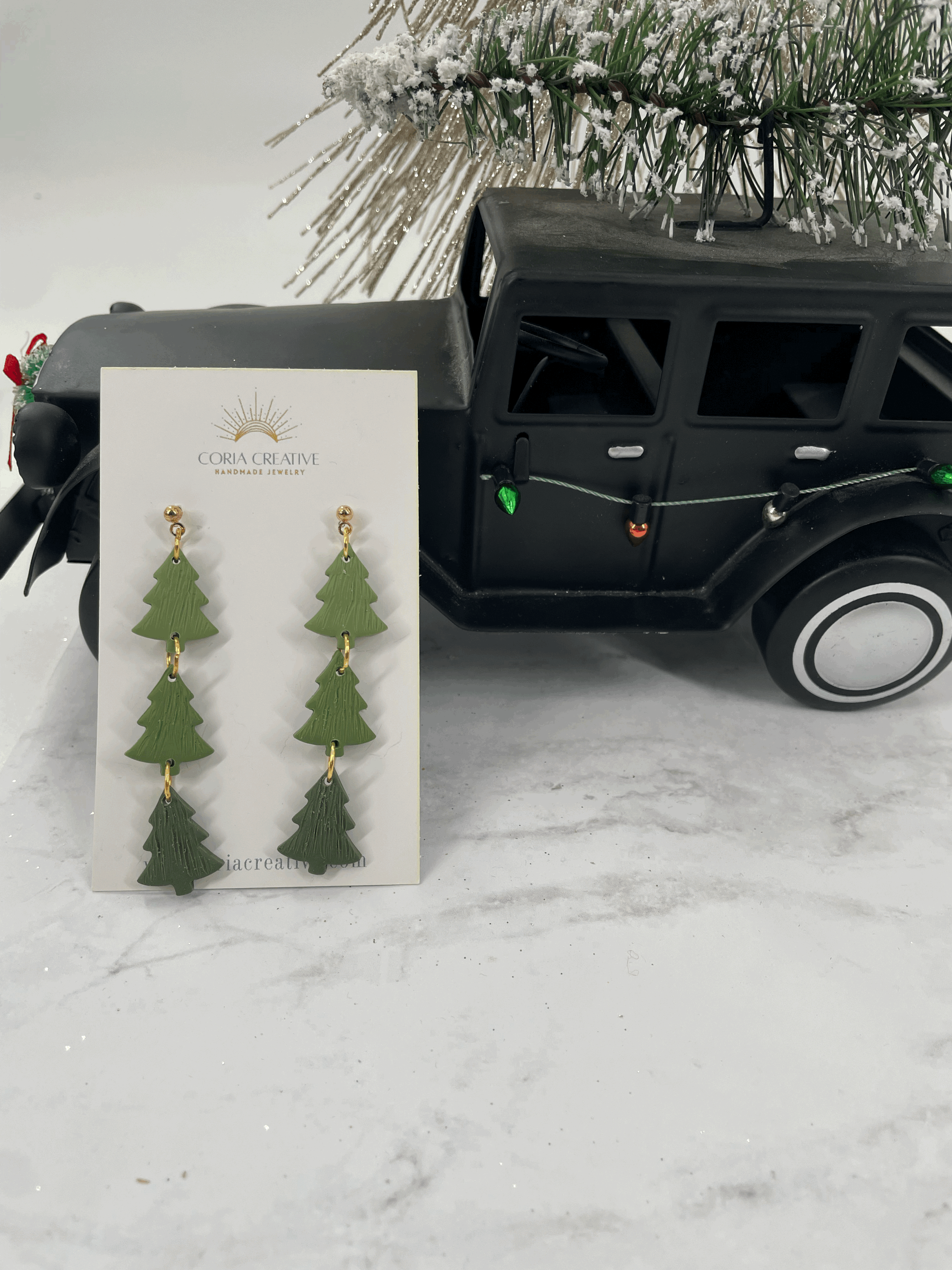 Winter Tree Dangle Earrings