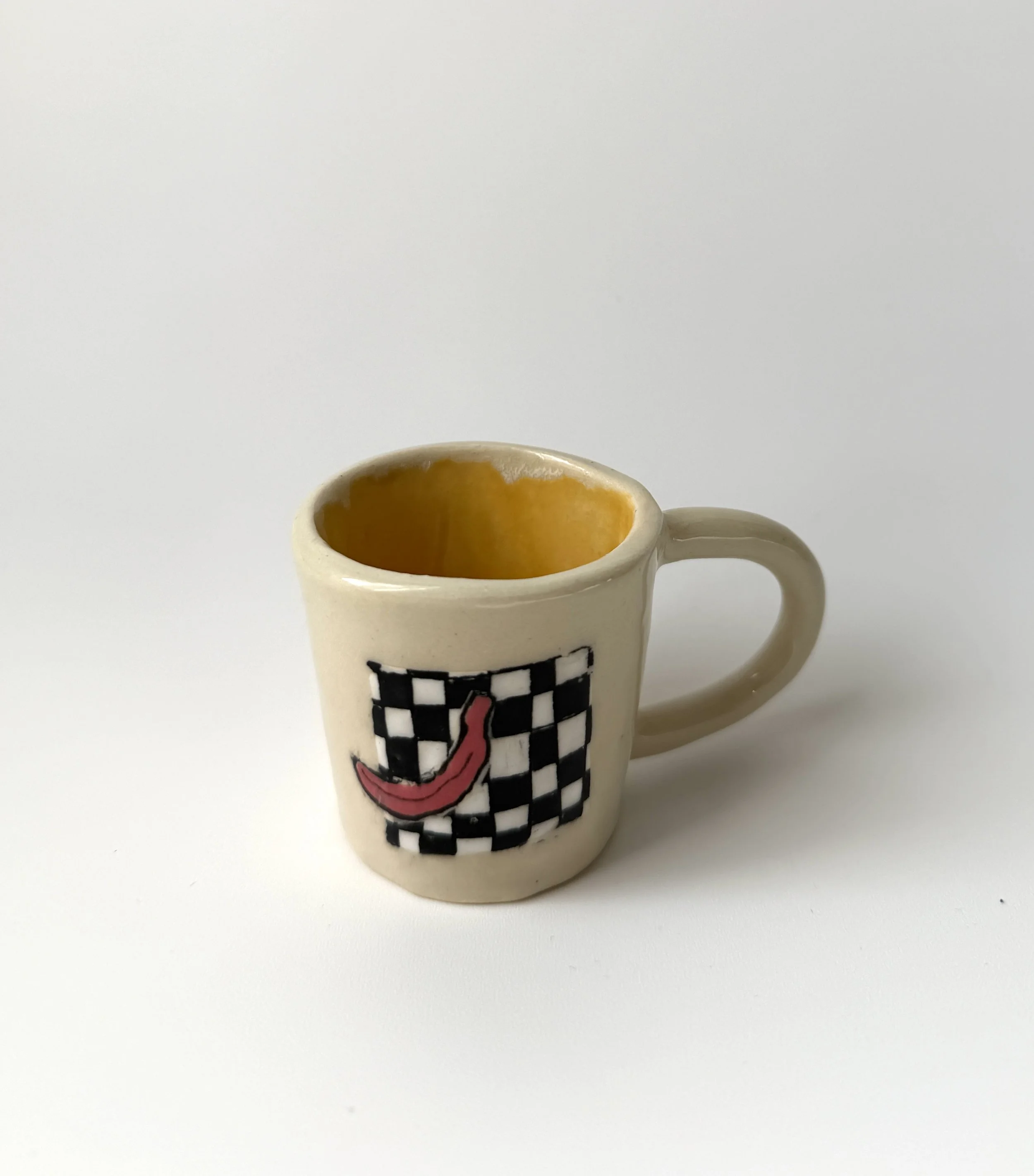 BANANA + CHECKERBOARD Espresso Cup - PINK