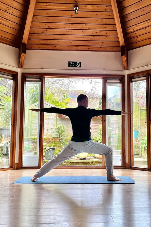 Kenneth teaching Hatha yoga at the Dhamma Centre