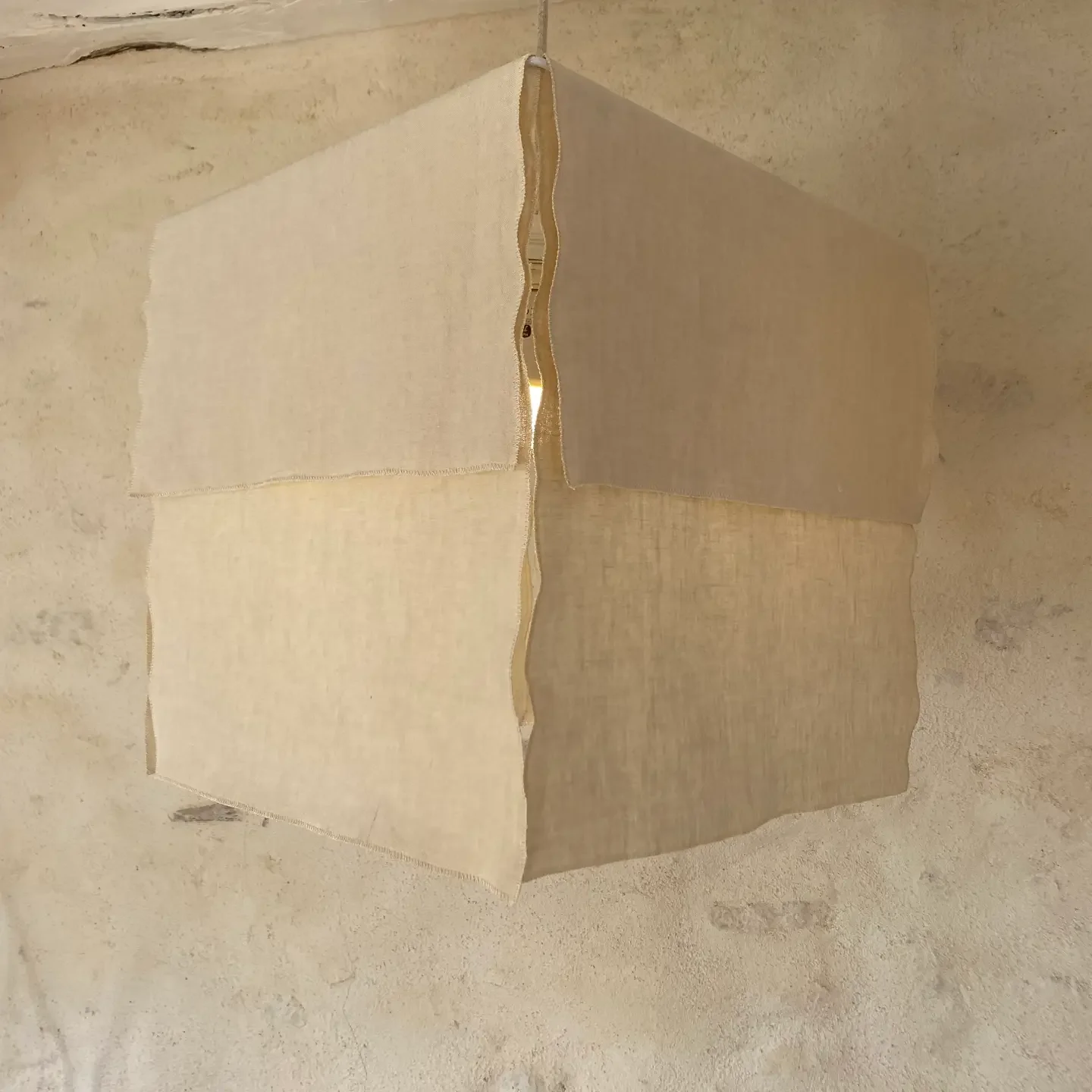 Atelier Linen Cube Pendant Shade