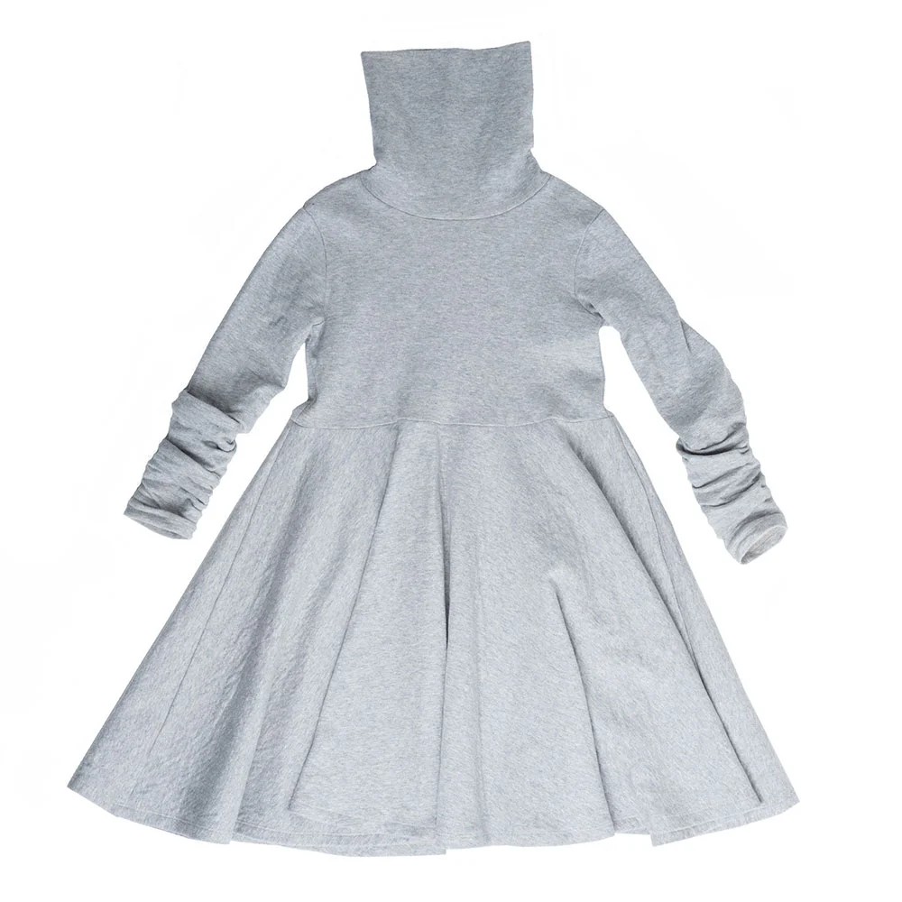 Grey turtleneck jersey dress  SUOAK