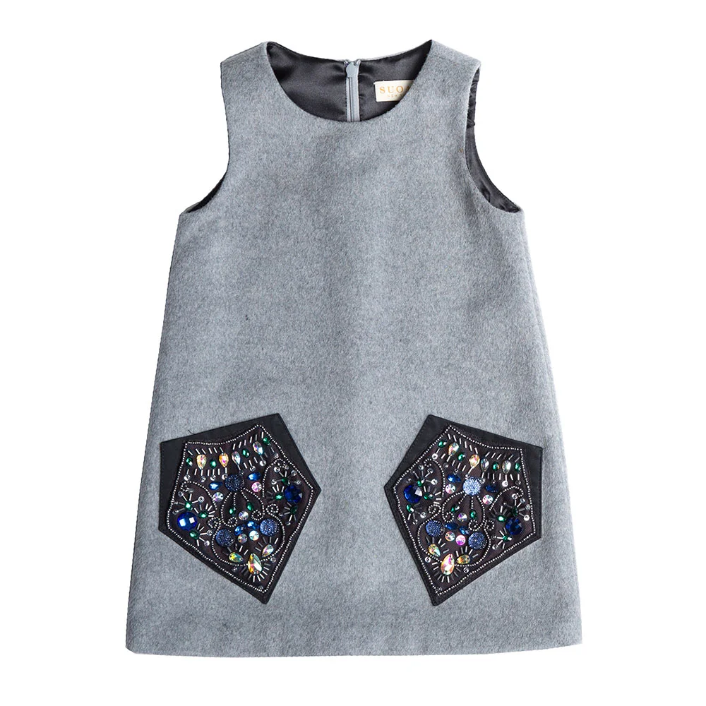 Grey gemstone baby dress