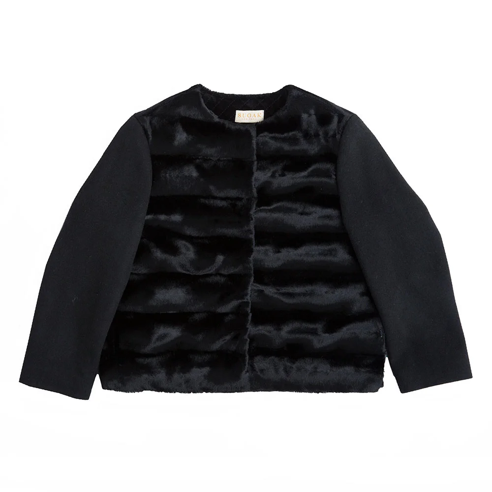 Black faux fur jacket