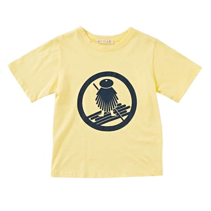 Bowing man yellow tee