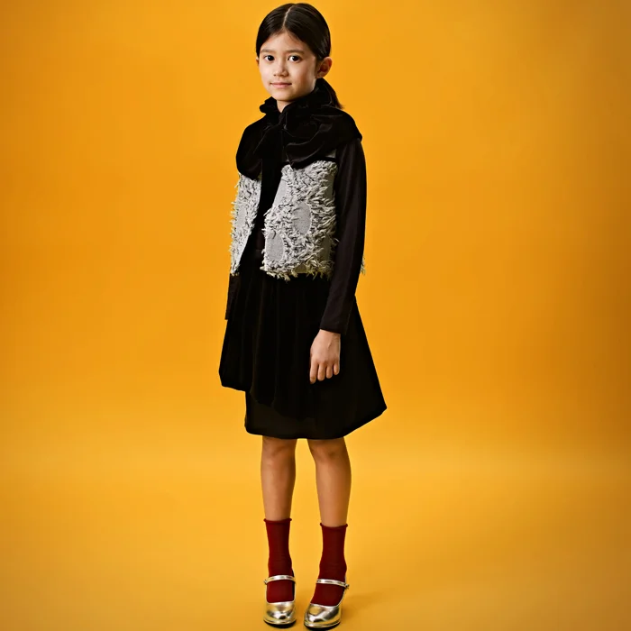 Grey wool combo vest