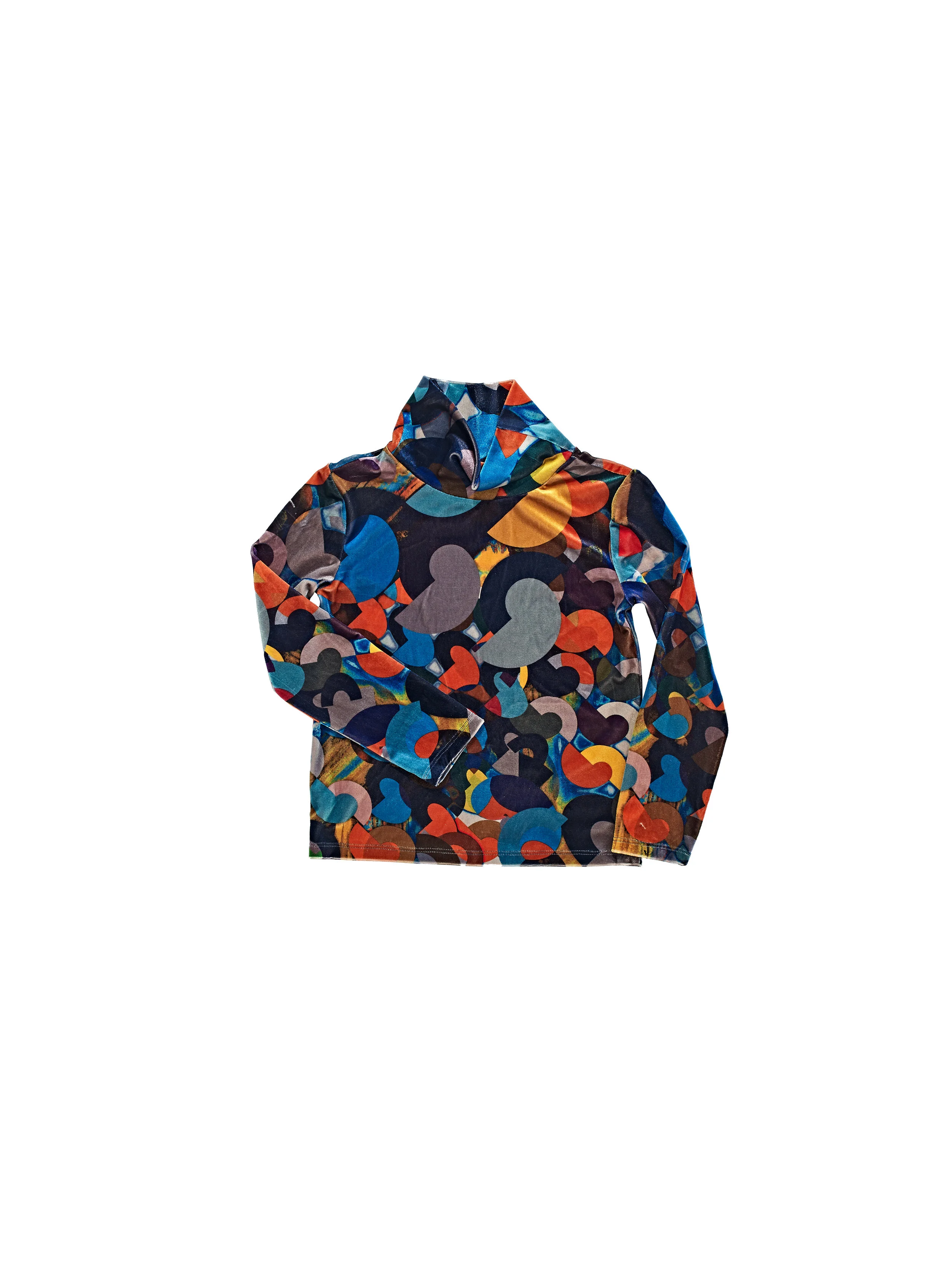 Printed velvet turtleneck tee