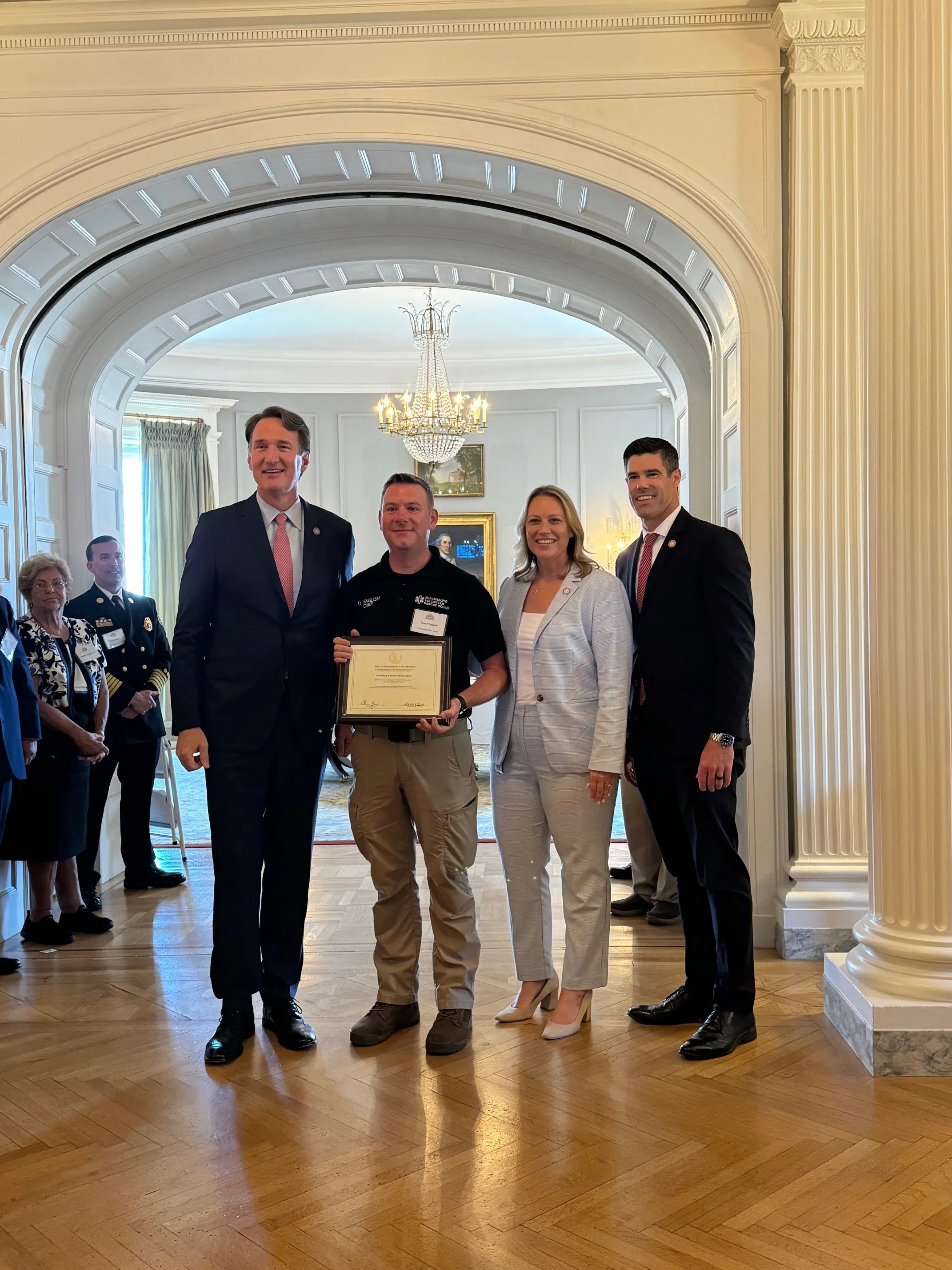 Blacksburg Rescue receives Governor's Award for Outstanding EMS Agency of the year