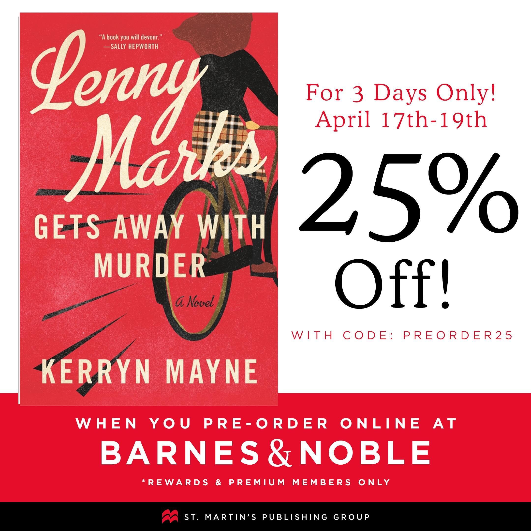 Lenny Marks Gets A Discount! 

25% off North American preorders of Lenny Marks Gets Away With Murder, due on shelves in July 2024. You&rsquo;ll love it, I promise* 

*an empty promise because I&rsquo;ll do nothing if you don&rsquo;t. But I love Lenny
